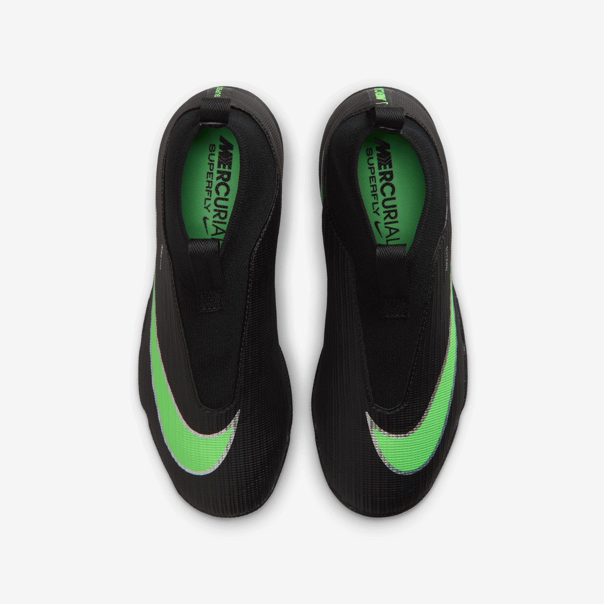 Nike Jr. Mercurial Superfly 11 Academy Big Kids' Turf High-Top Soccer Shoes - Black/Illusion Green-Black