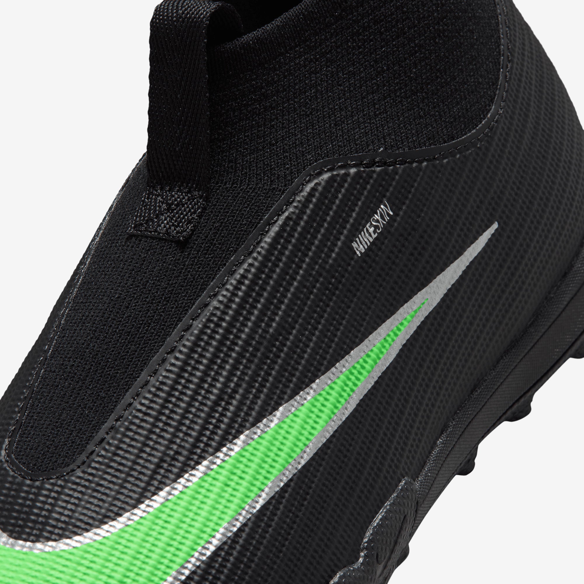 Nike Jr. Mercurial Superfly 11 Academy Big Kids' Turf High-Top Soccer Shoes - Black/Illusion Green-Black