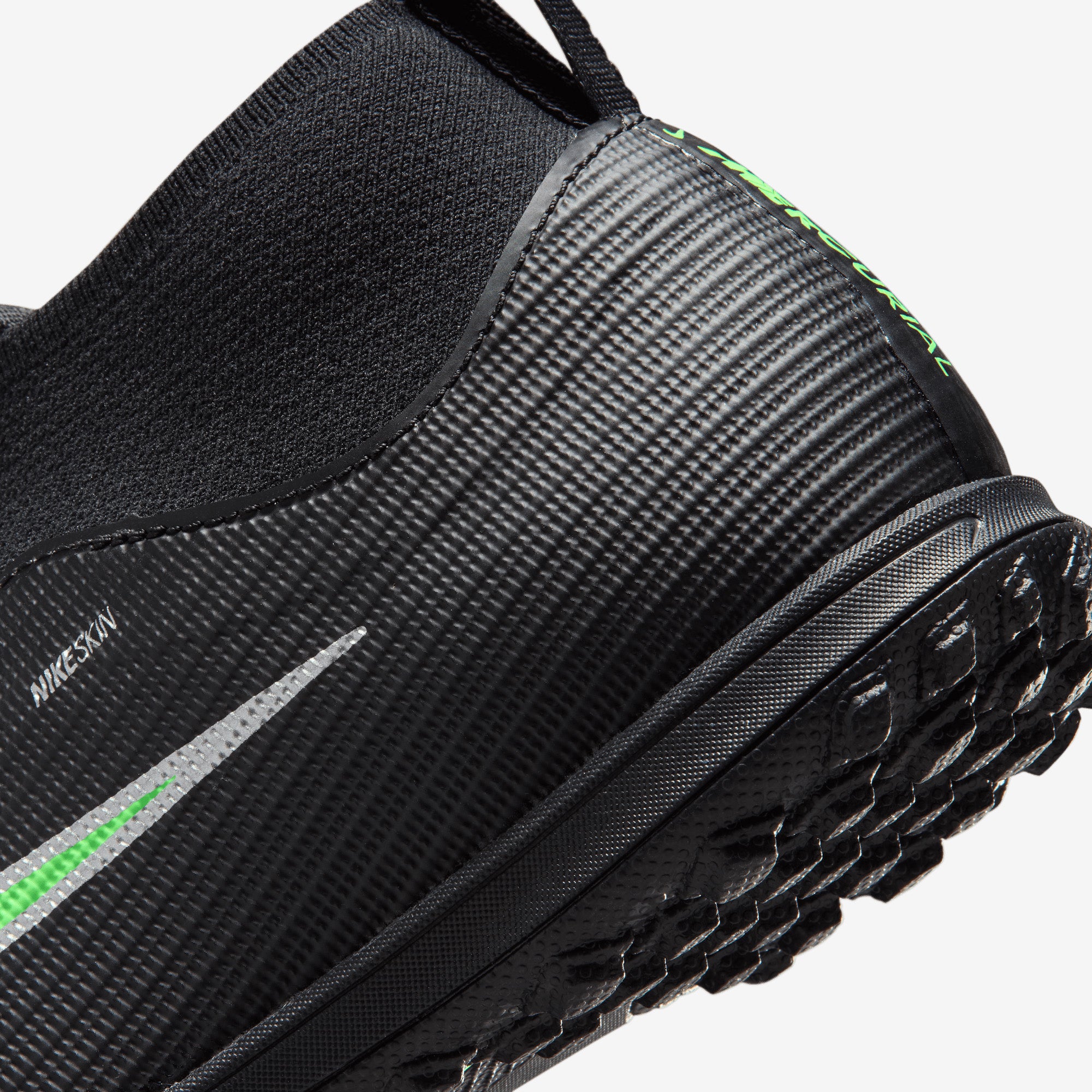Nike Jr. Mercurial Superfly 11 Academy Big Kids' Turf High-Top Soccer Shoes - Black/Illusion Green-Black