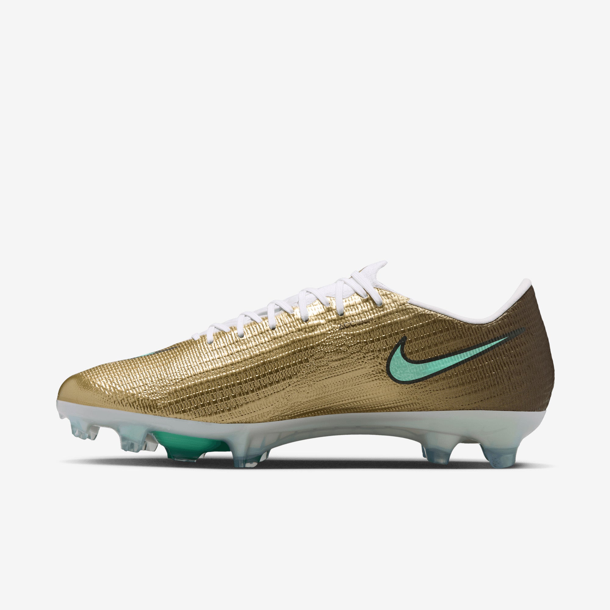 Nike Mercurial Superfly 11 Elite Kylian Mbappé Firm-Ground High-Top Soccer Cleats - Metallic Gold/Green Glow