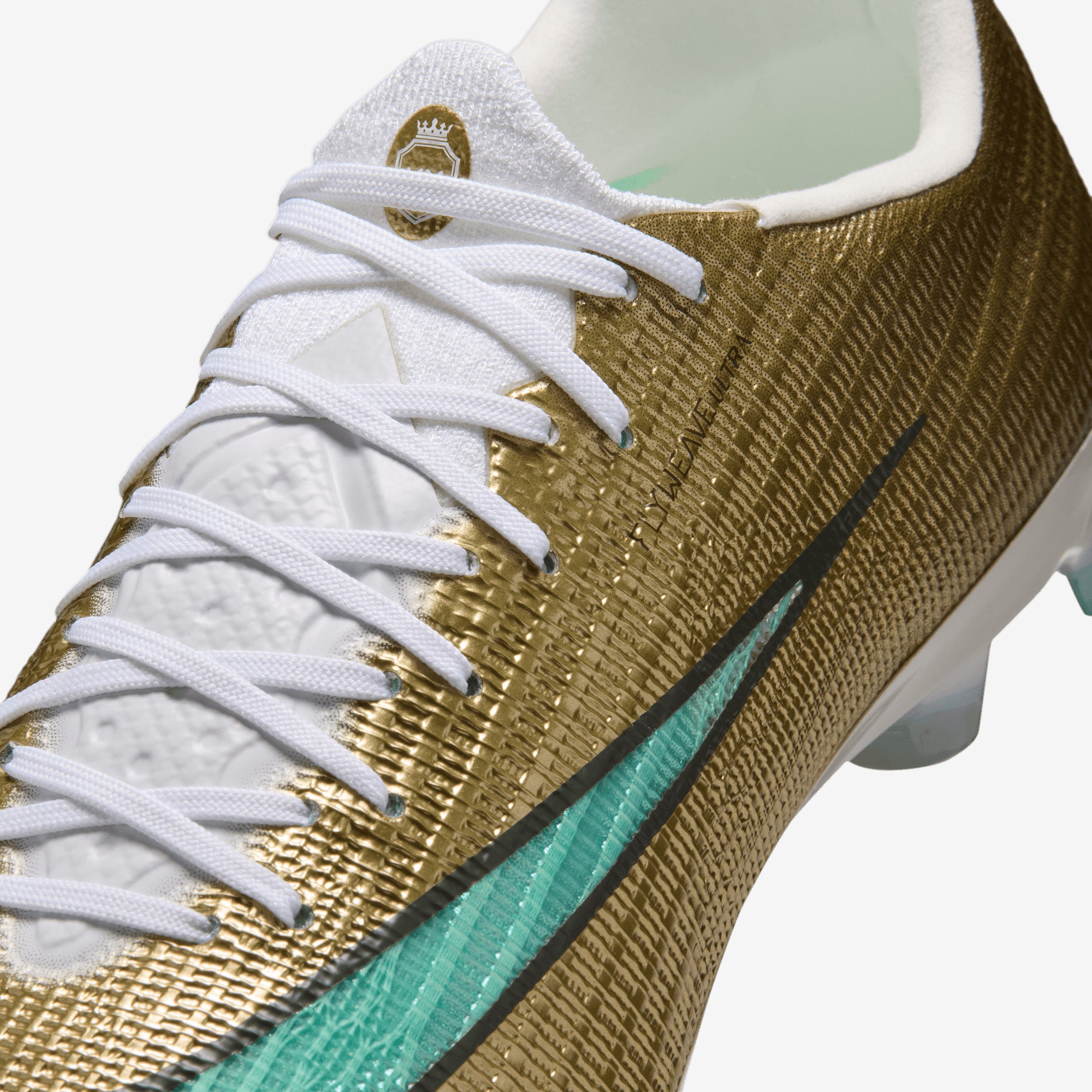 Nike Mercurial Superfly 11 Elite Kylian Mbappé Firm-Ground High-Top Soccer Cleats - Metallic Gold/Green Glow