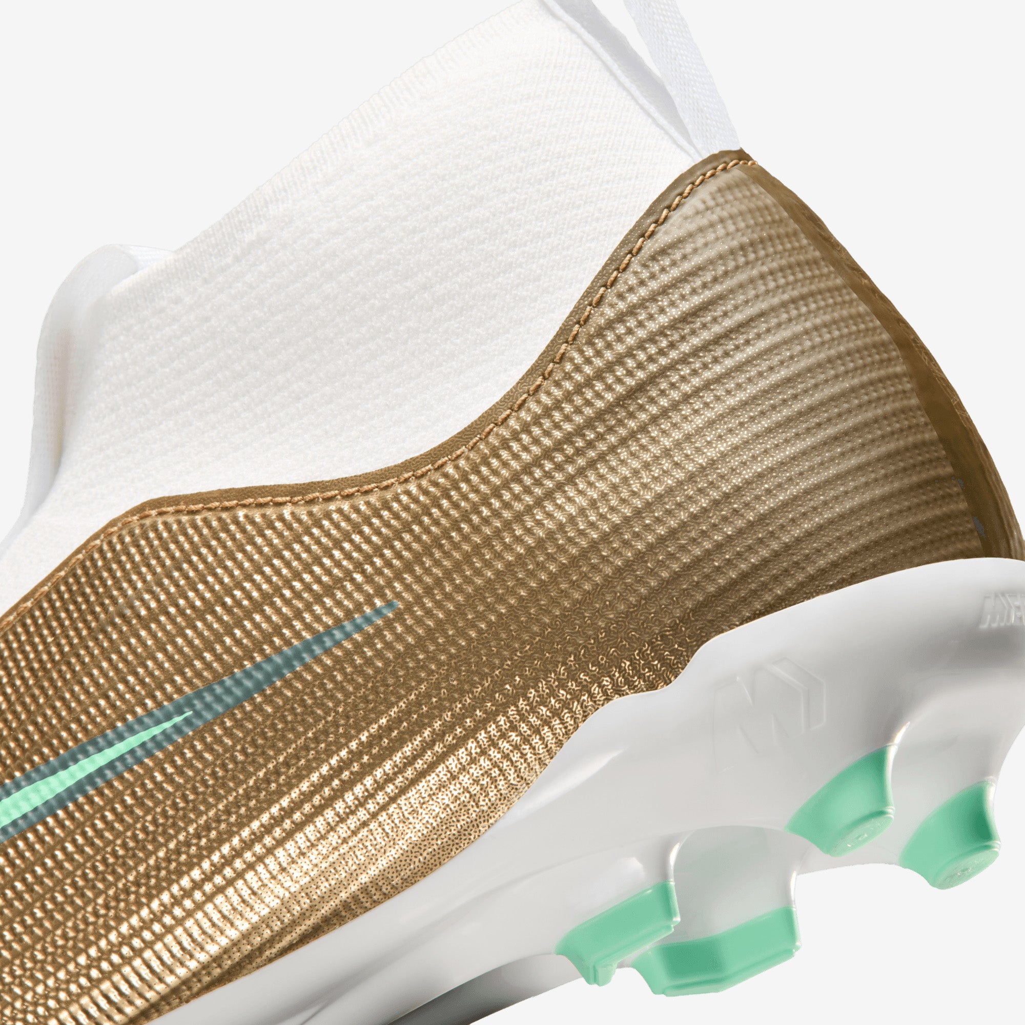 Nike Jr. Mercurial Superfly 11 Academy Kylian Mbappé Big Kids' Multi-Ground High-Top Soccer Cleats - Metallic Gold/Green Glow