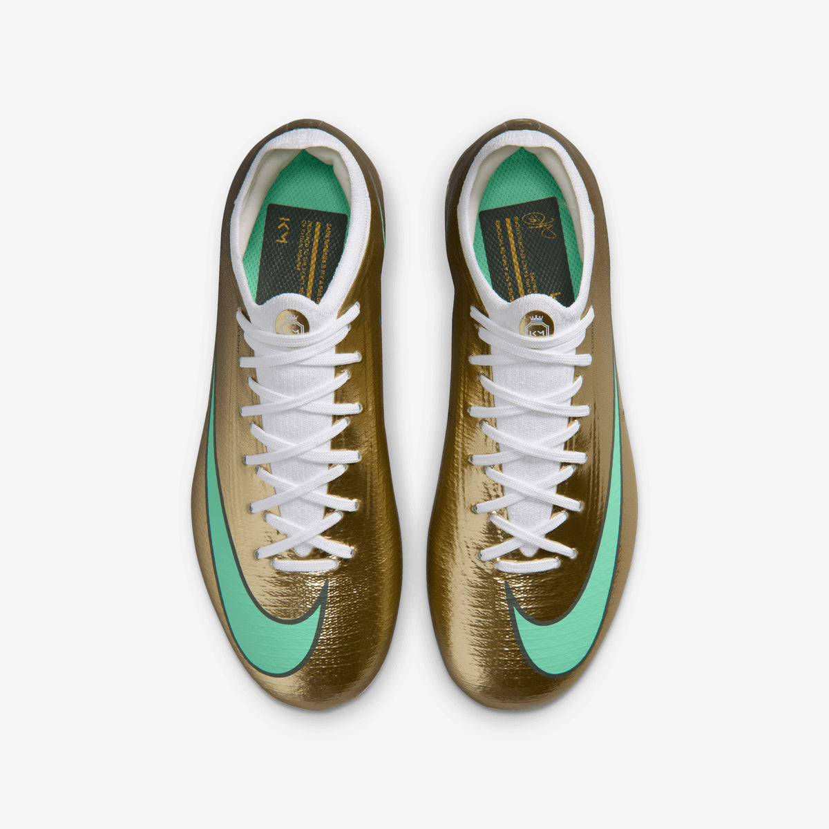 Nike Jr. Mercurial Vapor 17 Pro Kylian Mbappé Big Kids' Firm-Ground Low-Top Soccer Cleats - Metallic Gold/Green Glow