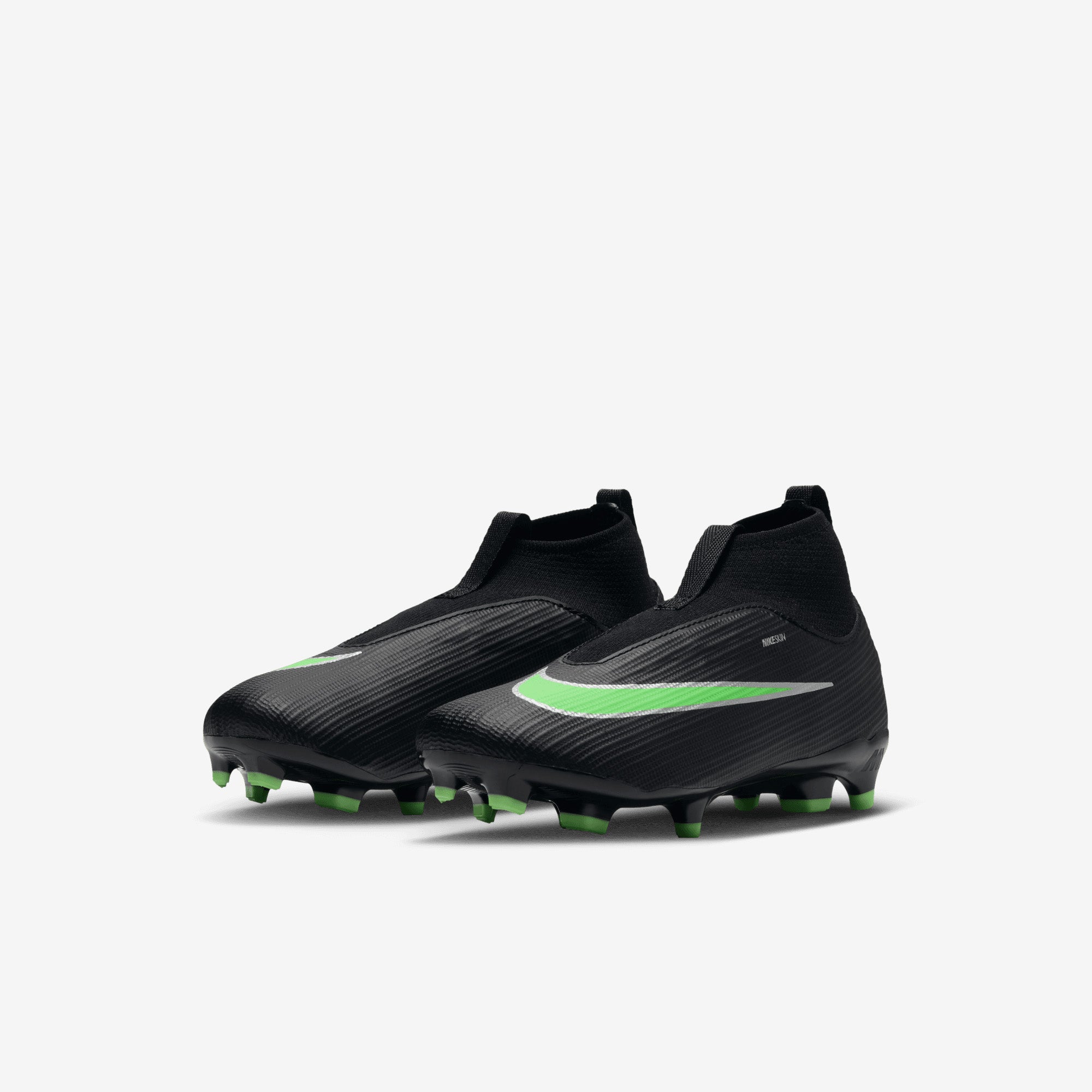 Nike Jr. Mercurial Superfly 11 Academy Little Kids' Multi-Ground High-Top Soccer Cleats - Black/Illusion Green-Black