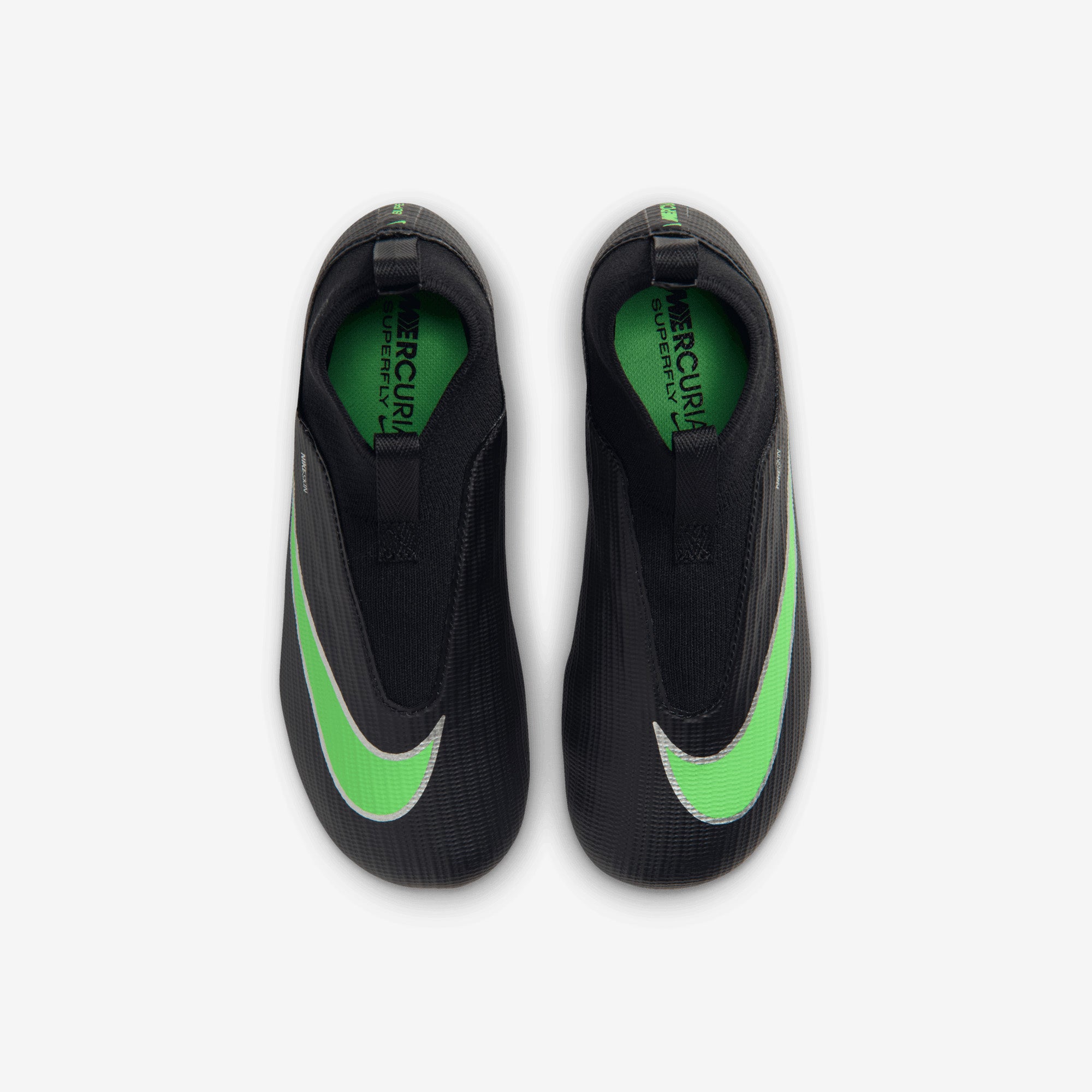 Nike Jr. Mercurial Superfly 11 Academy Little Kids' Multi-Ground High-Top Soccer Cleats - Black/Illusion Green-Black