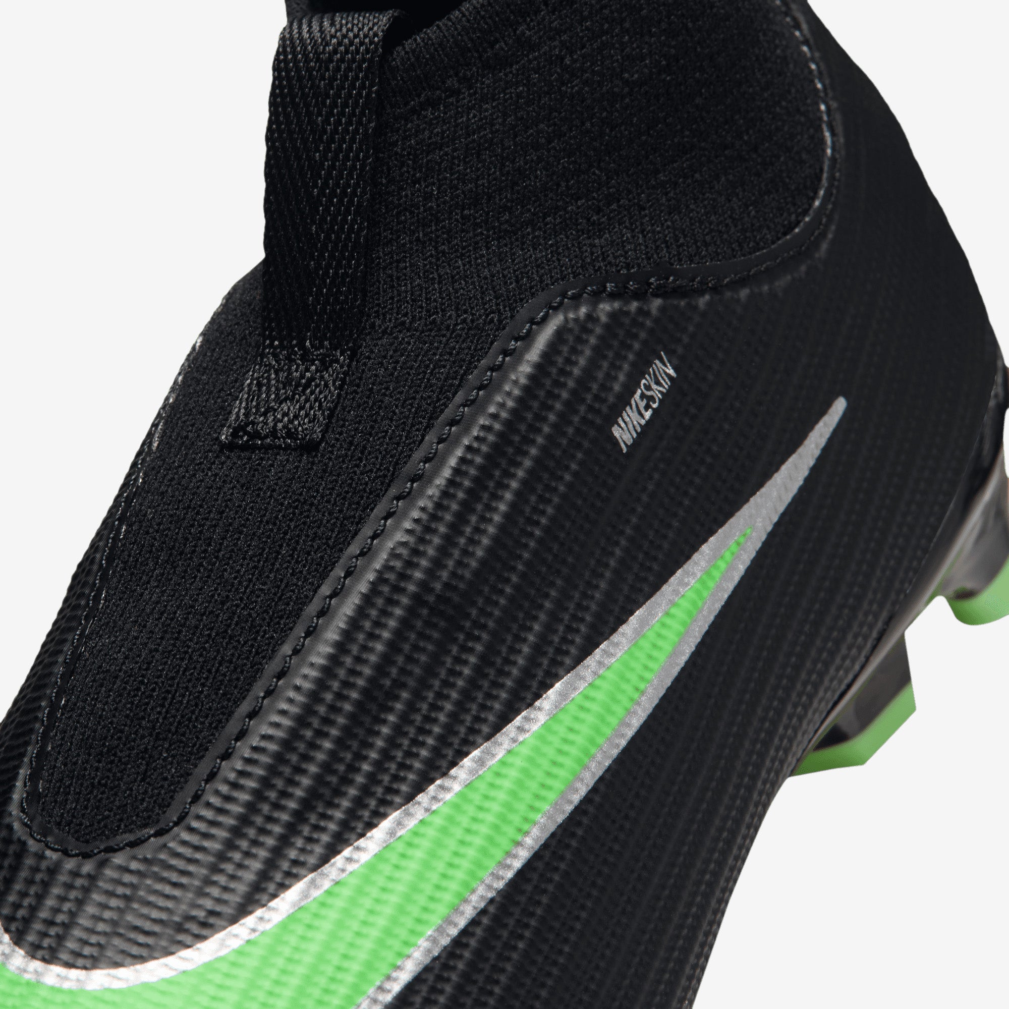 Nike Jr. Mercurial Superfly 11 Academy Little Kids' Multi-Ground High-Top Soccer Cleats - Black/Illusion Green-Black