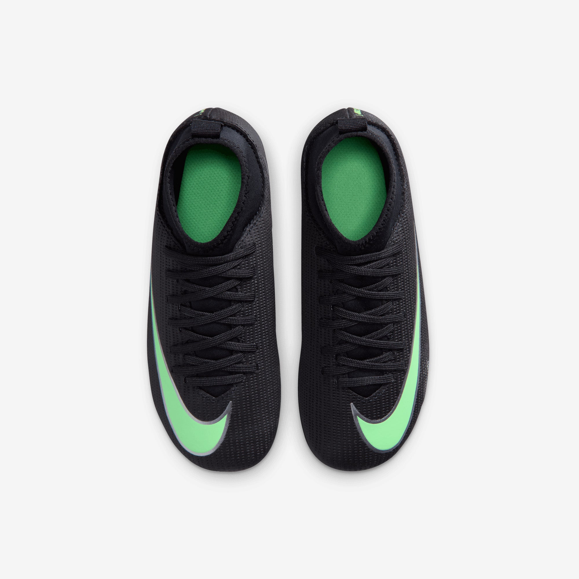 Nike Jr. Mercurial Superfly 11 Club Little Kids' Multi-Ground High-Top Soccer Cleats - Black/Illusion Green-Black