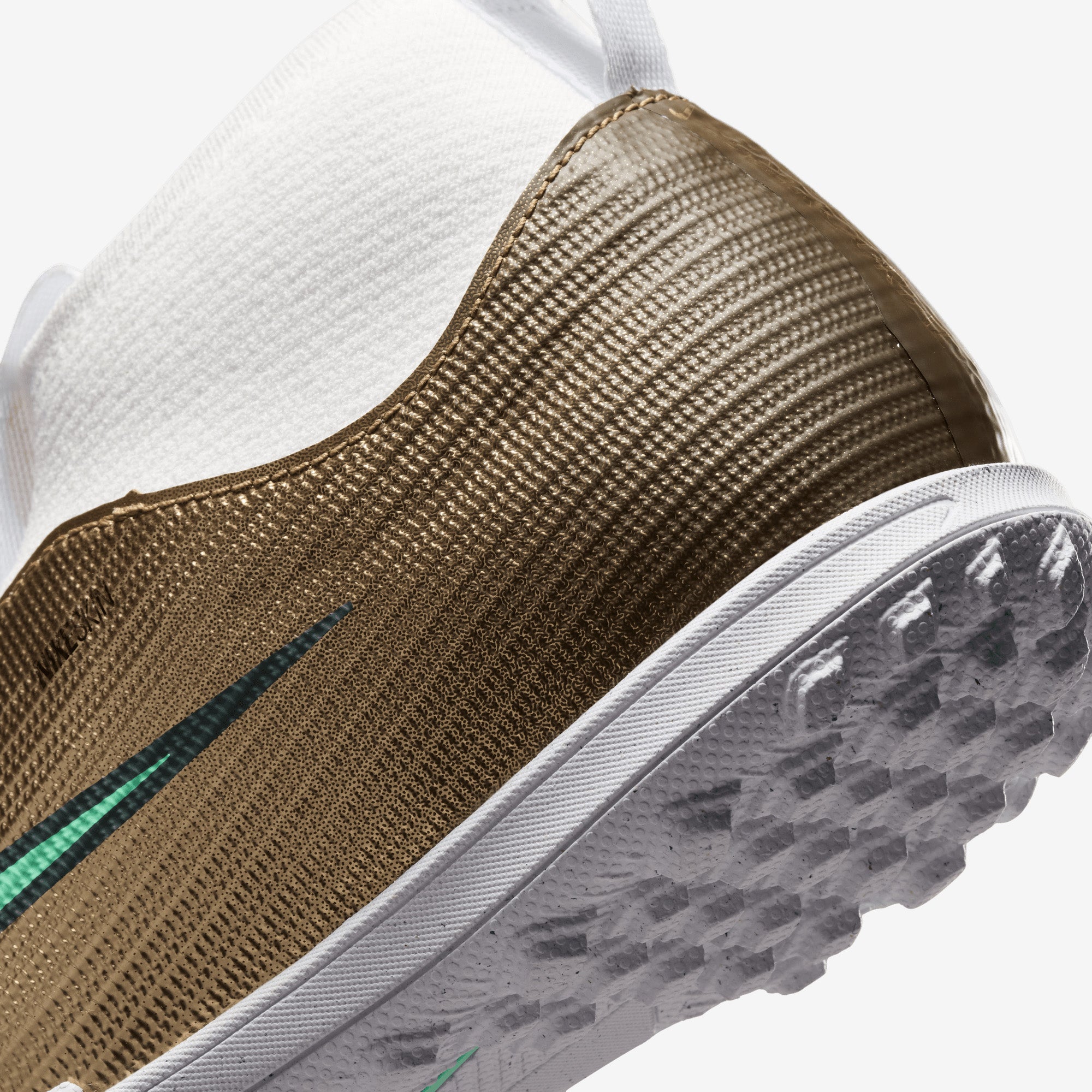 Nike Jr. Mercurial Superfly 11 Academy Kylian Mbappé Big Kids' Turf High-Top Soccer Shoes - Metallic Gold/Green Glow