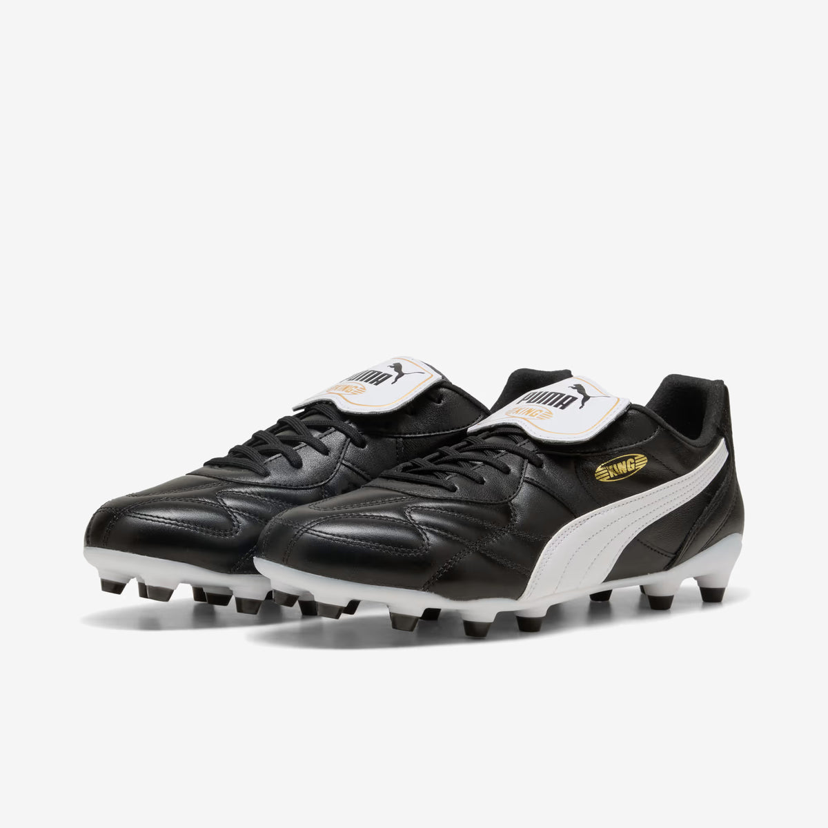 PUMA KING TOP Firm-Ground Low-Top Soccer Cleats - PUMA Black-PUMA White