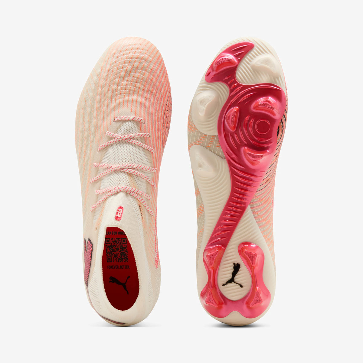 PUMA FUTURE 9 ULTIMATE Firm-Ground Low-Top Soccer Cleats - Sugared Almond-PUMA White-Ultra Red-PUMA Black