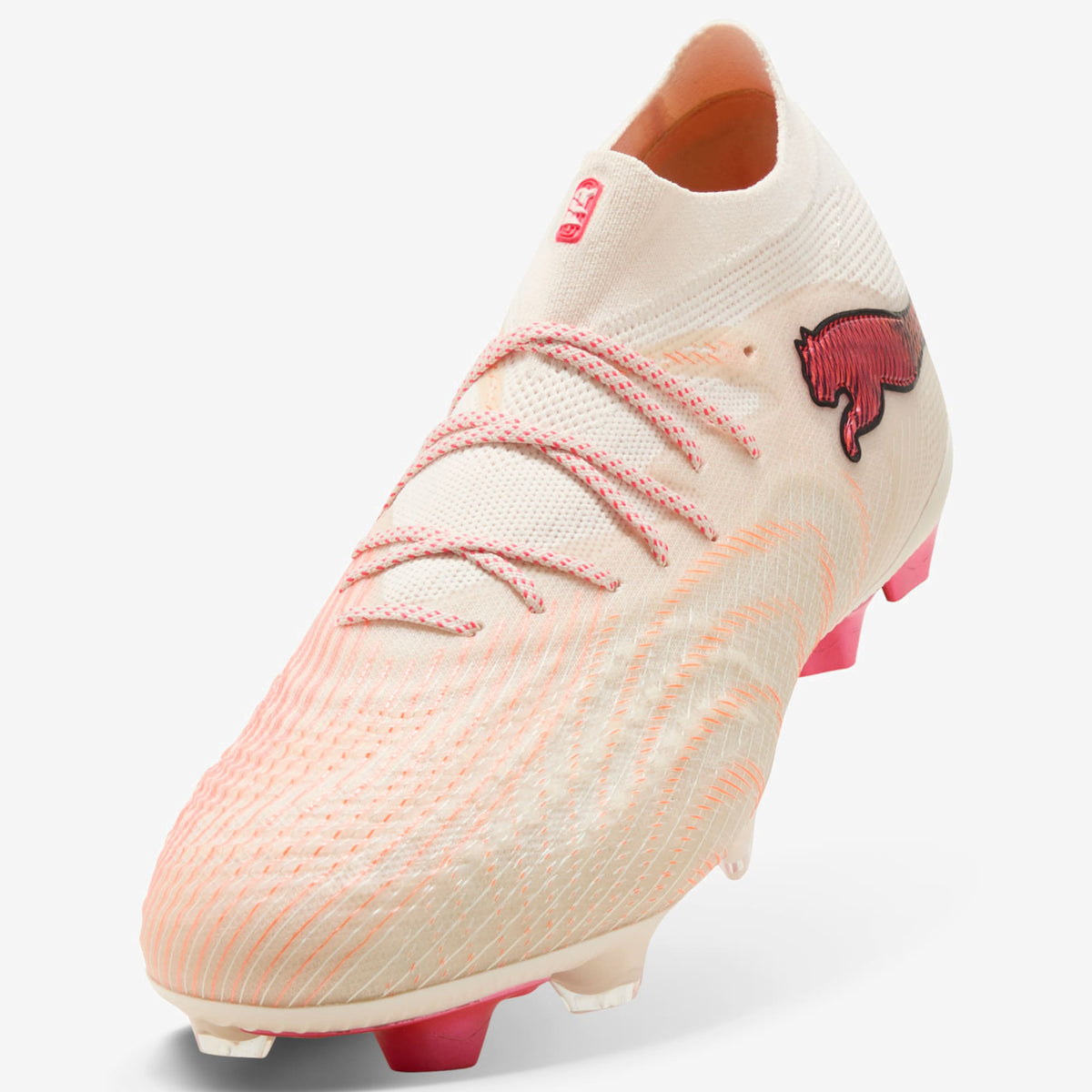 PUMA FUTURE 9 ULTIMATE Firm-Ground Low-Top Soccer Cleats - Sugared Almond-PUMA White-Ultra Red-PUMA Black