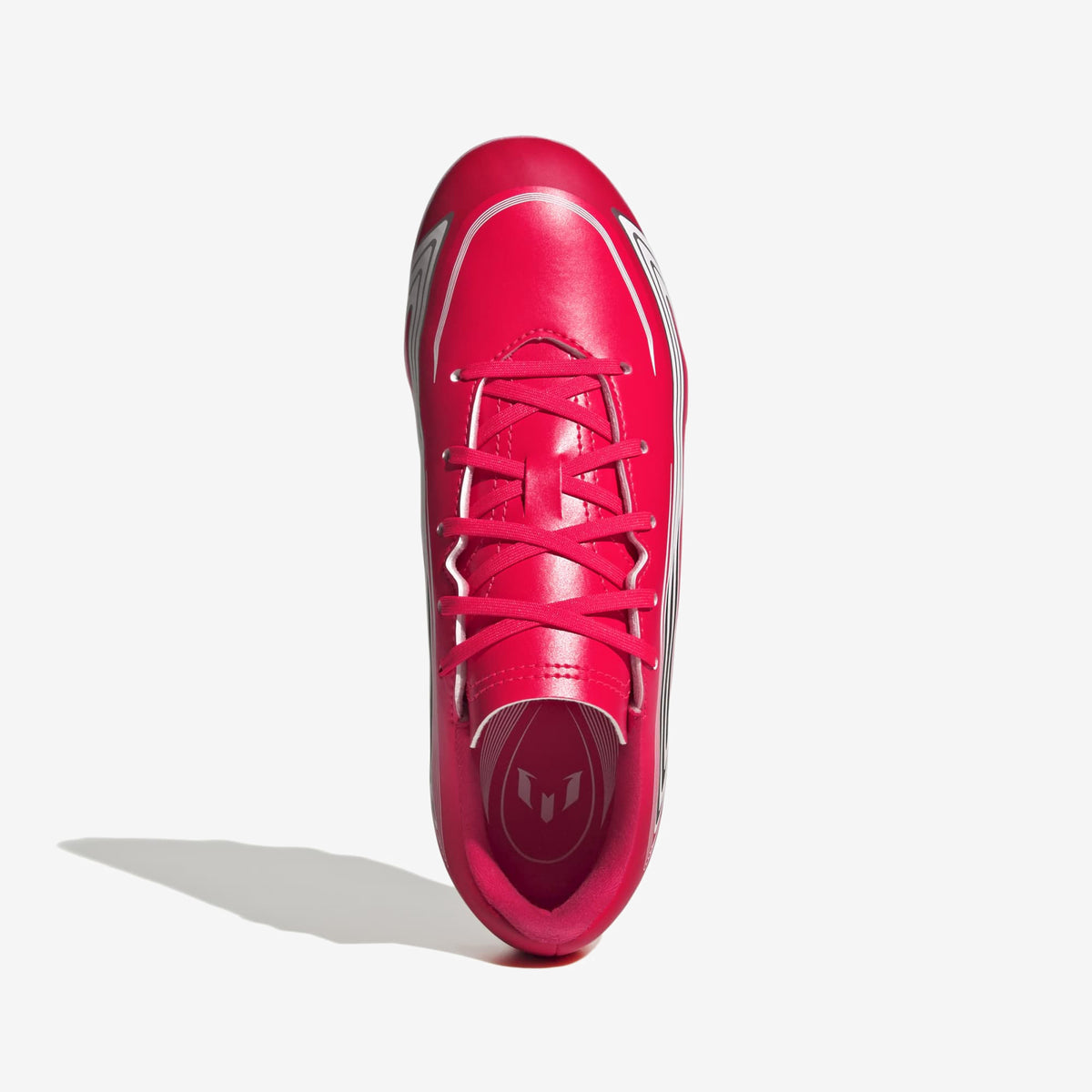 adidas Jr. F50 Messi Club Little/Big Kids' Firm/Multi-Ground Low-Top Soccer Cleats - Lucid Red / Core Black / Pure Ruby