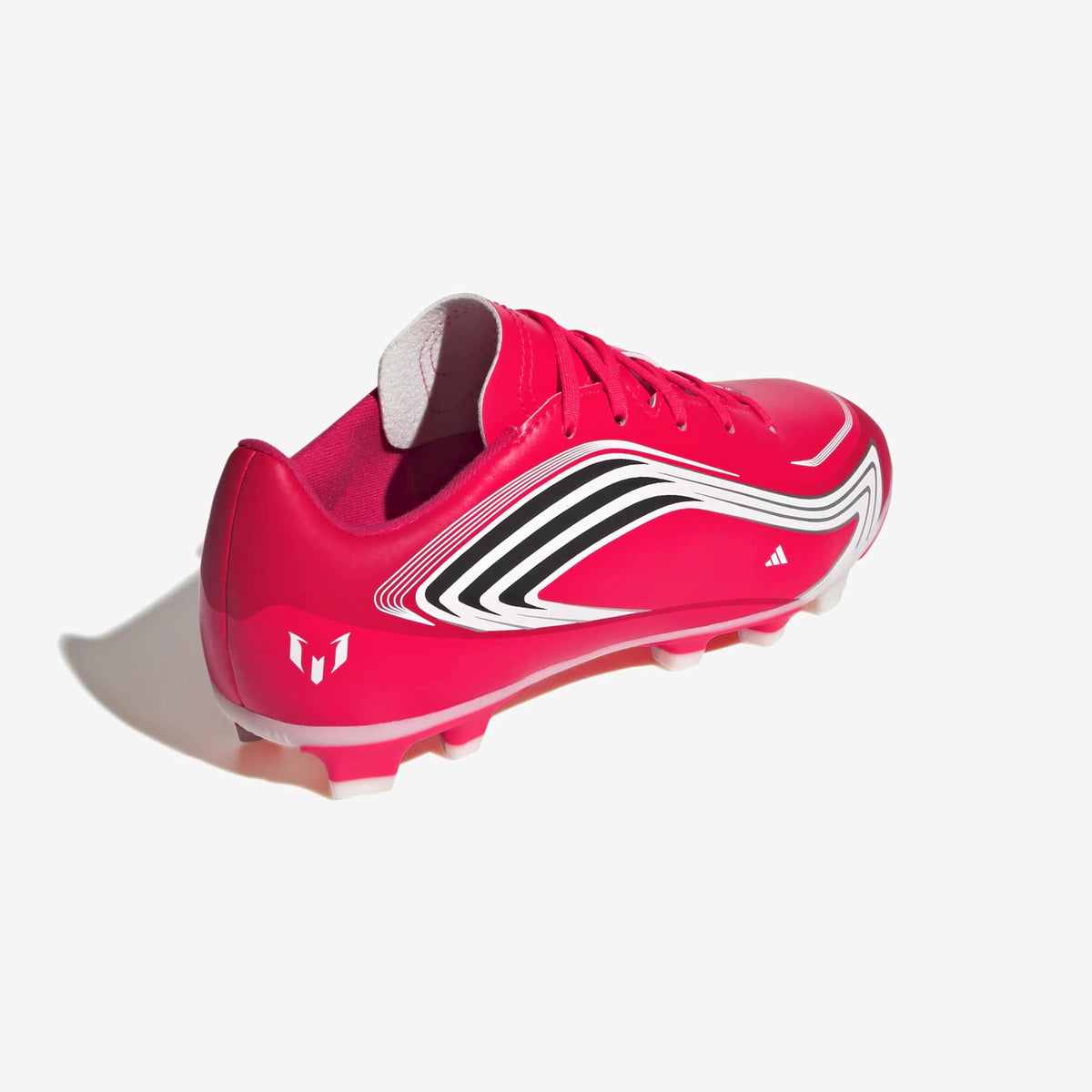 adidas Jr. F50 Messi Club Little/Big Kids' Firm/Multi-Ground Low-Top Soccer Cleats - Lucid Red / Core Black / Pure Ruby