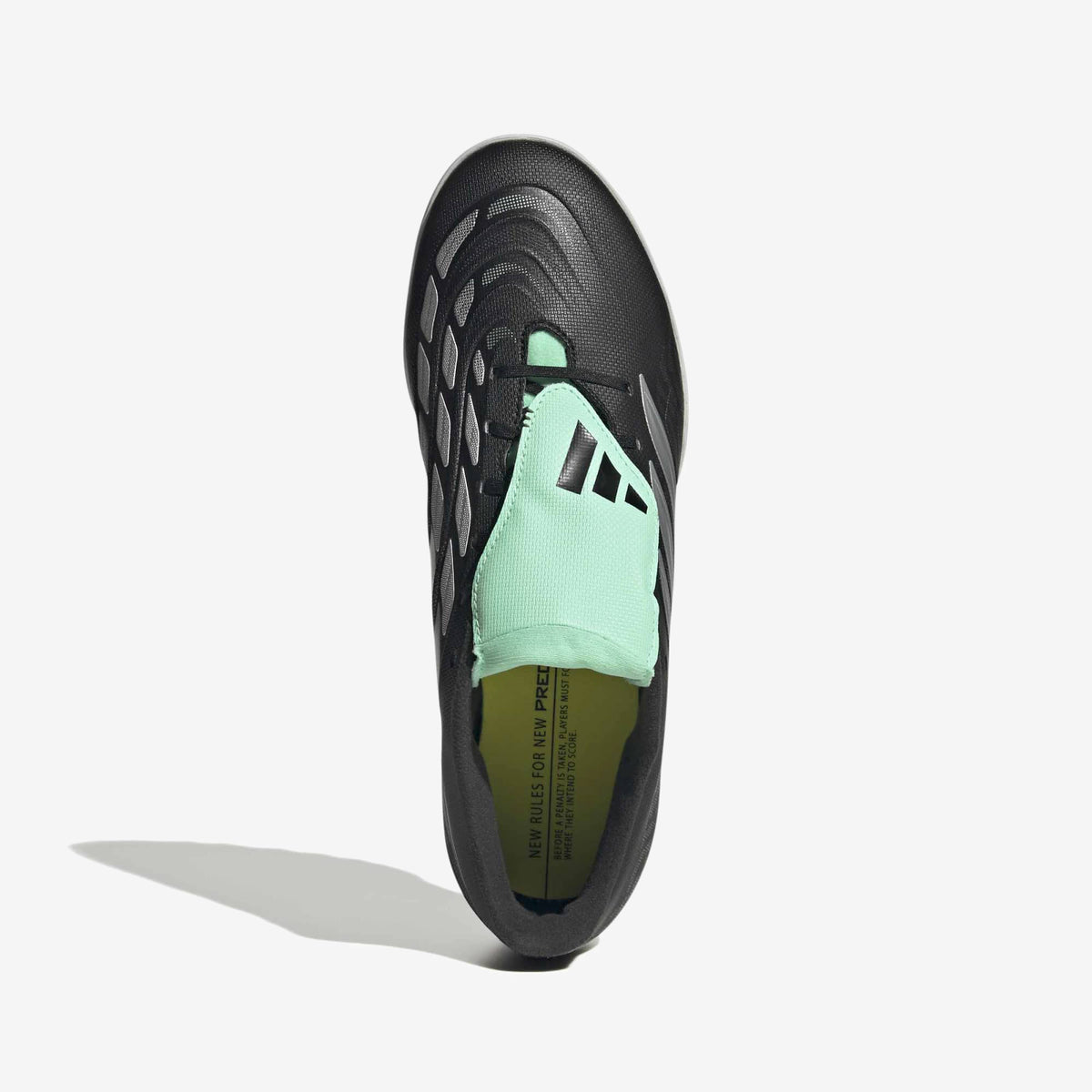 adidas Predator Club Fold-Over Tongue Firm-Ground Low-Top Soccer Cleats - Core Black / Silver Met. / Pulse Mint