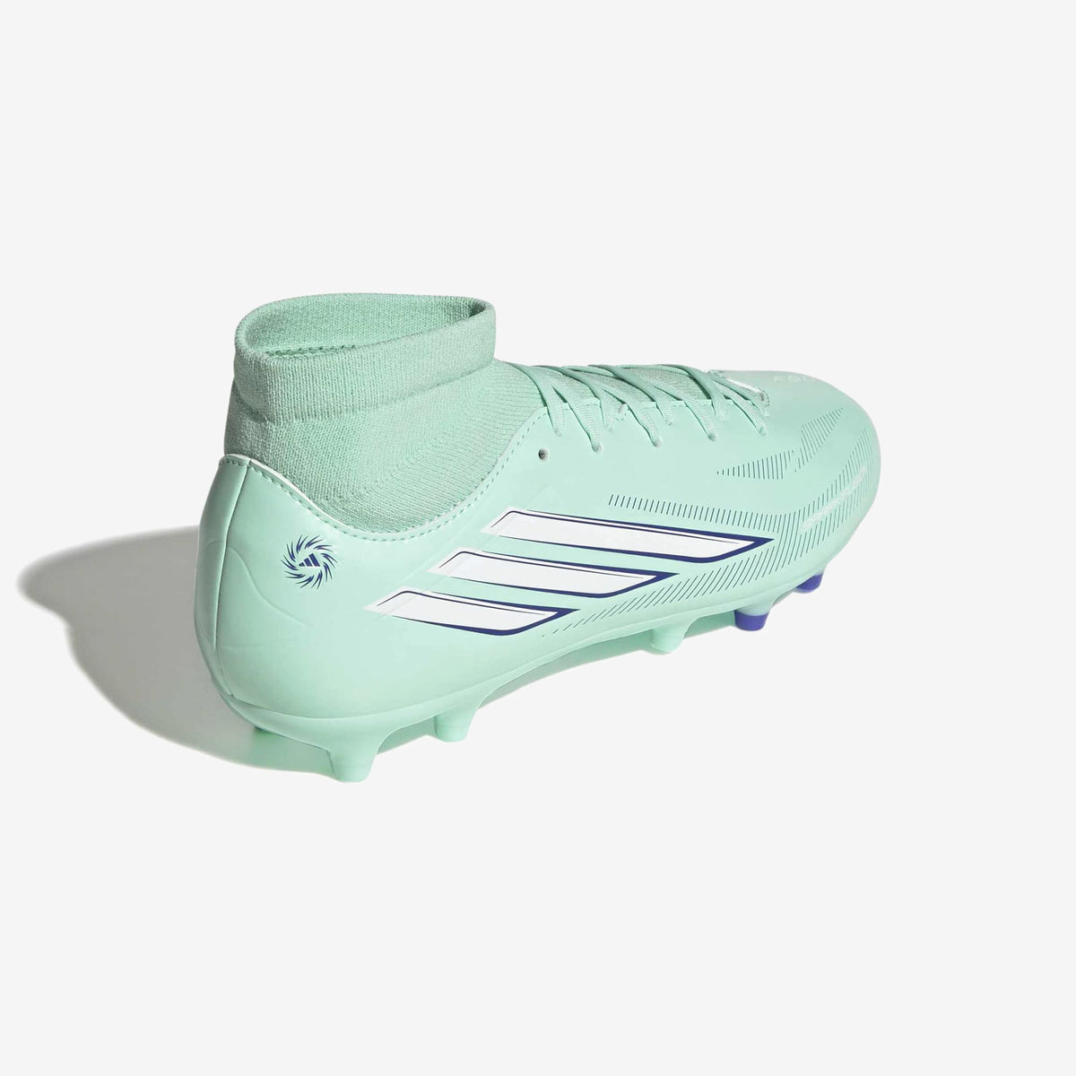 adidas F50 Sparkfusion Club Firm Ground/Artificial Grass High-Top Soccer Cleats - Clear Mint / Ftwr White / Solar Purple