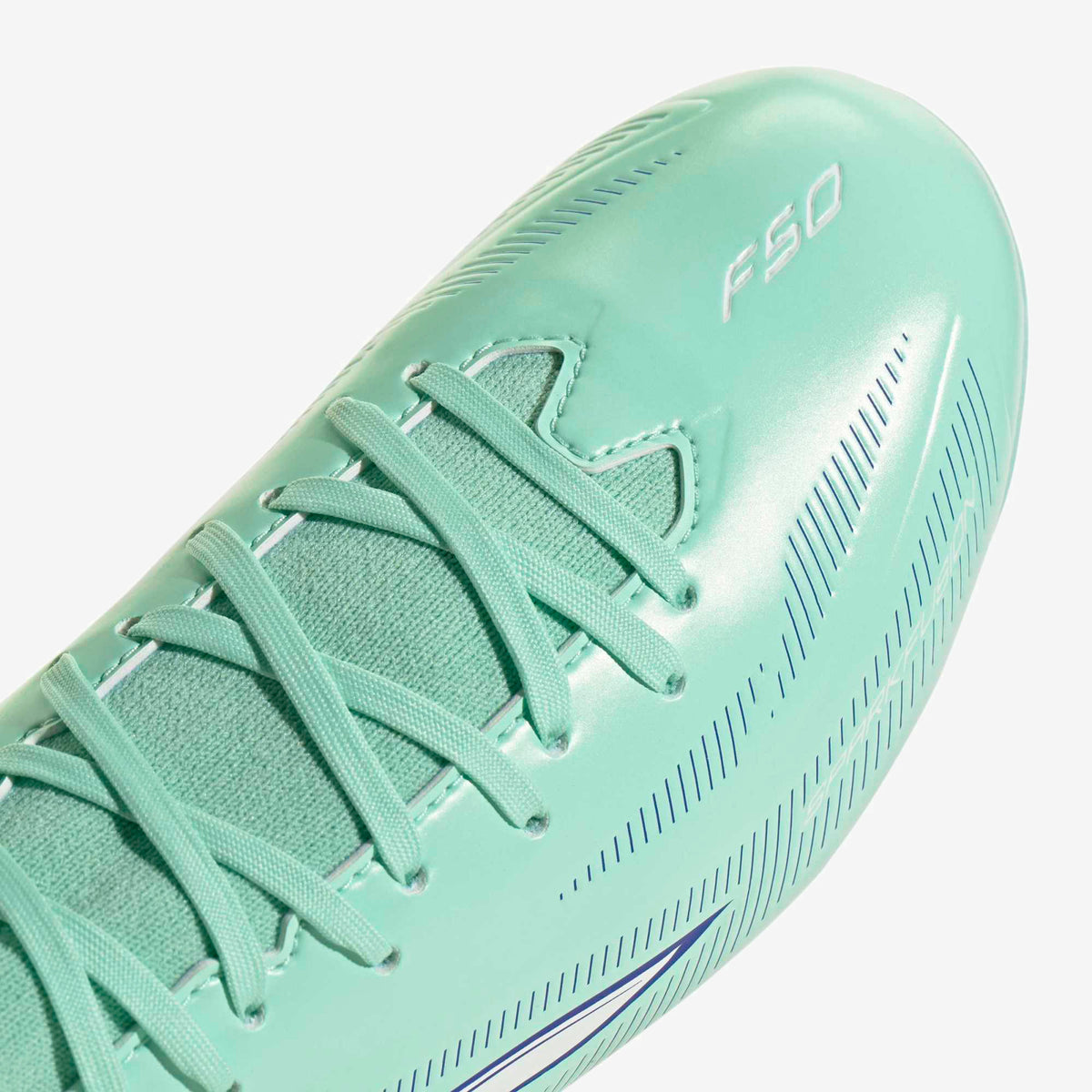 adidas F50 Sparkfusion Club Firm Ground/Artificial Grass High-Top Soccer Cleats - Clear Mint / Ftwr White / Solar Purple