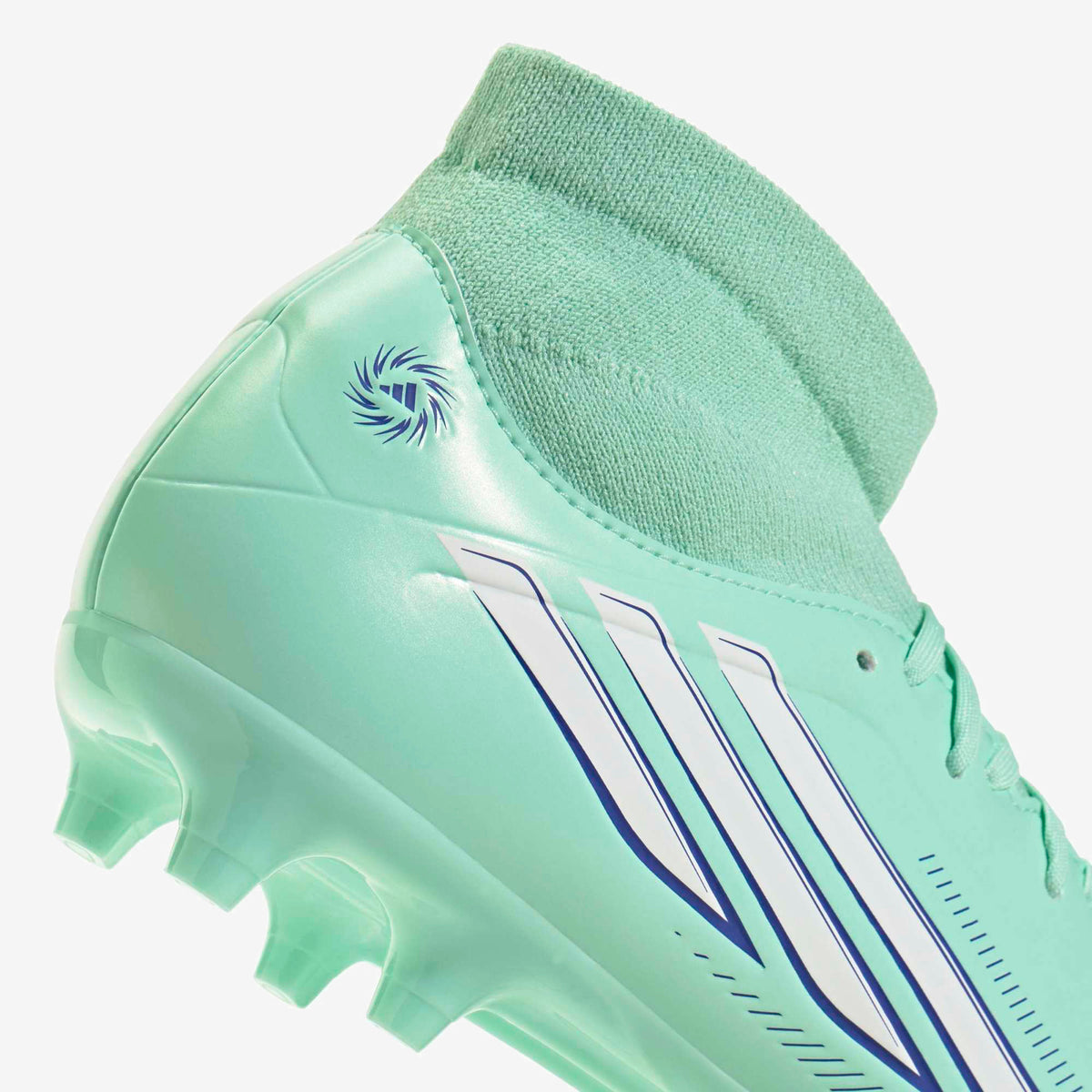 adidas F50 Sparkfusion Club Firm Ground/Artificial Grass High-Top Soccer Cleats - Clear Mint / Ftwr White / Solar Purple