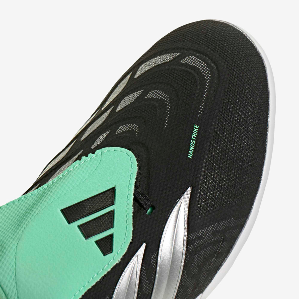 adidas Predator League Fold-Over Tongue Turf Low-Top Soccer Shoes - Core Black / Silver Met. / Pulse Mint