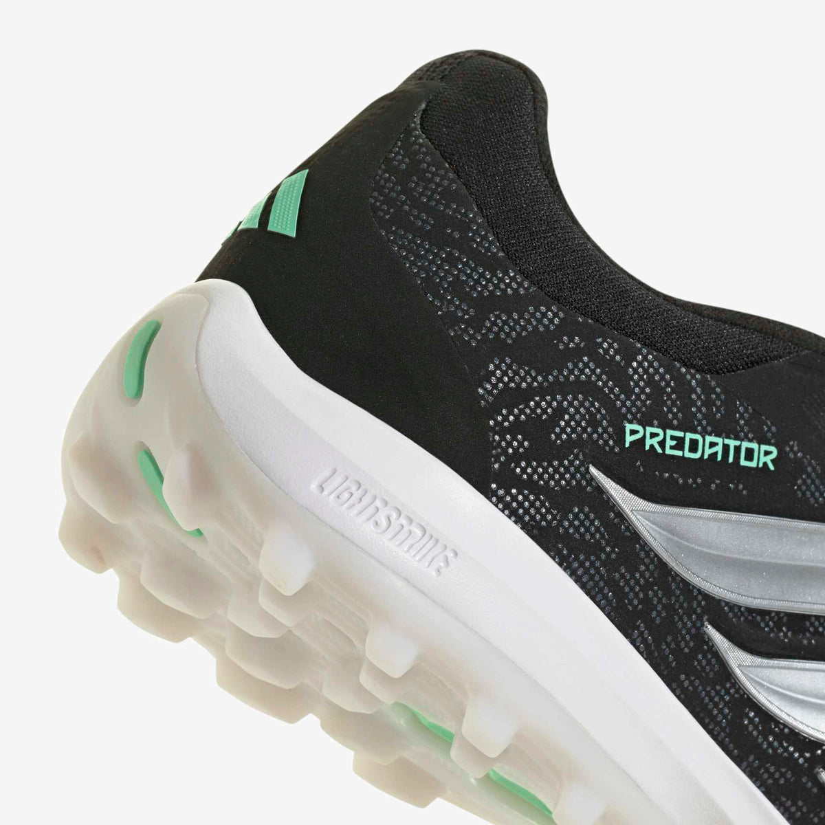 adidas Predator Pro Fold-Over Tongue Turf Low-Top Soccer Shoes - Core Black / Silver Met. / Pulse Mint