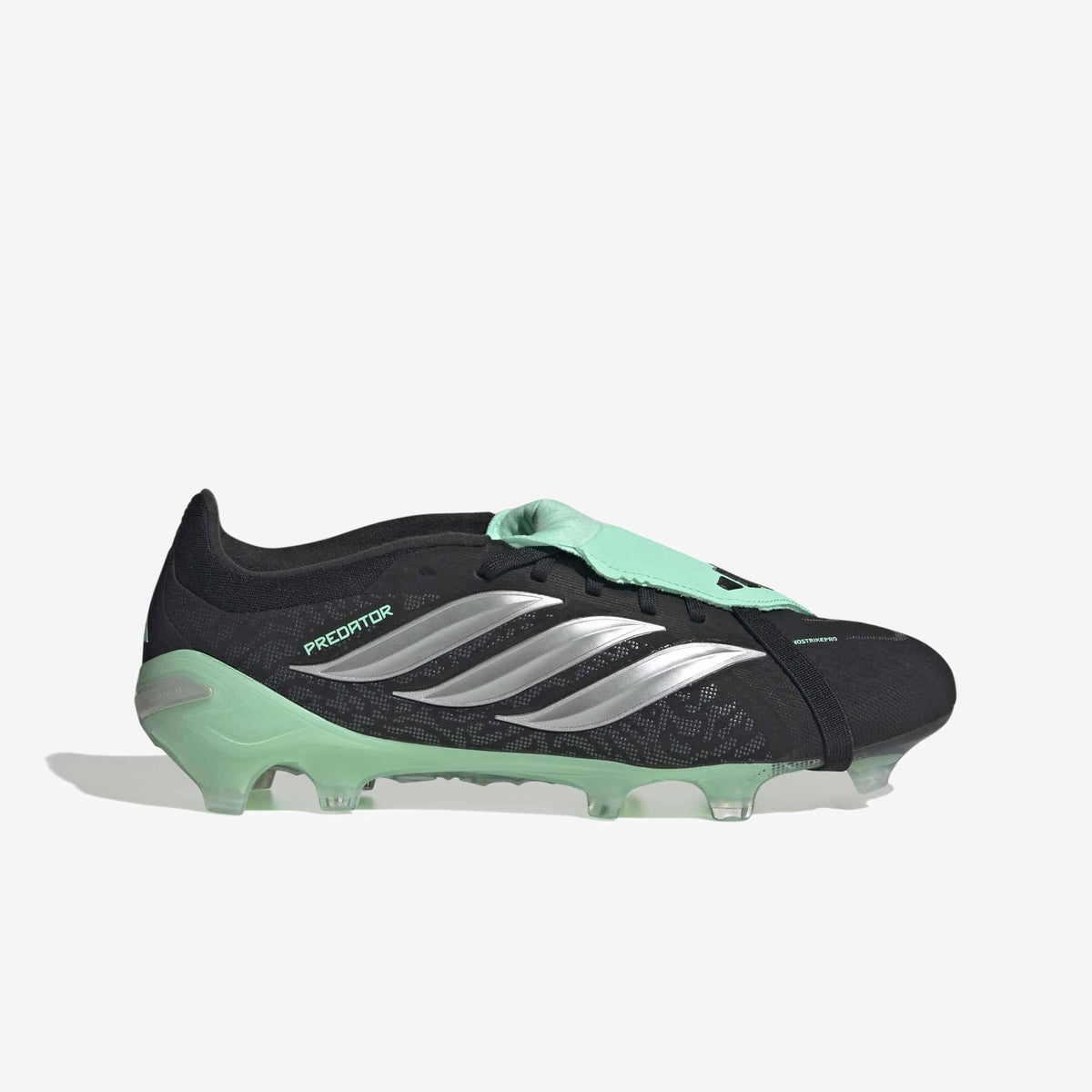 adidas Predator Pro Fold-Over Tongue Firm-Ground Low-Top Soccer Cleats - Core Black / Silver Met. / Pulse Mint