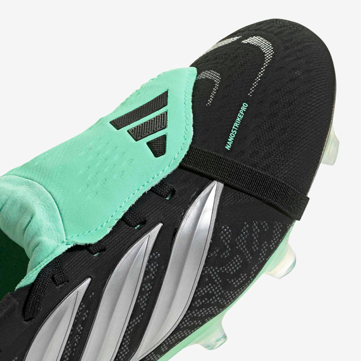 adidas Predator Pro Fold-Over Tongue Firm-Ground Low-Top Soccer Cleats - Core Black / Silver Met. / Pulse Mint
