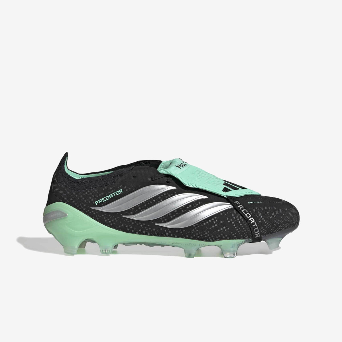 adidas Predator Elite Fold-Over Tongue Firm-Ground Low-Top Soccer Cleats - Core Black / Silver Met. / Pulse Mint