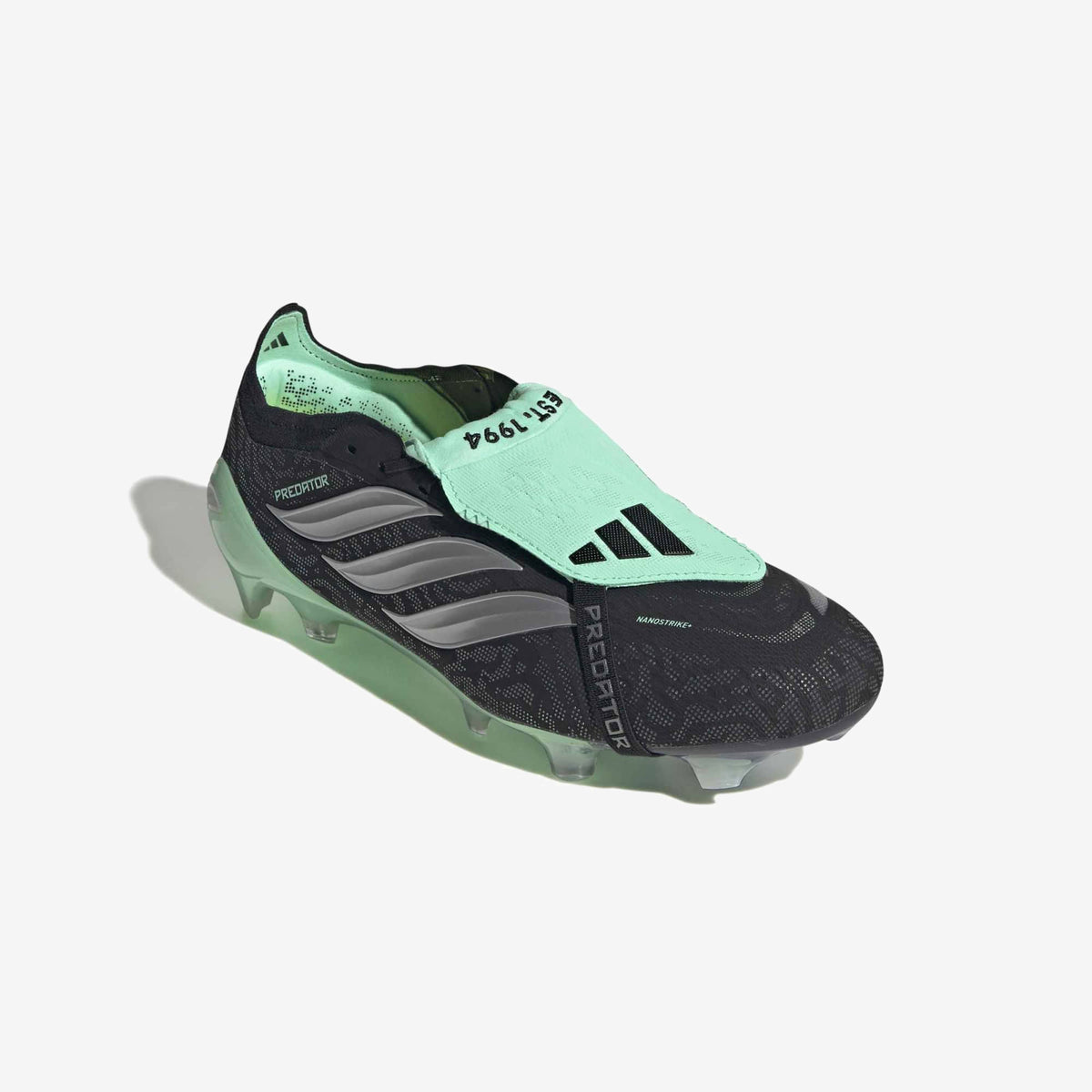adidas Predator Elite Fold-Over Tongue Firm-Ground Low-Top Soccer Cleats - Core Black / Silver Met. / Pulse Mint