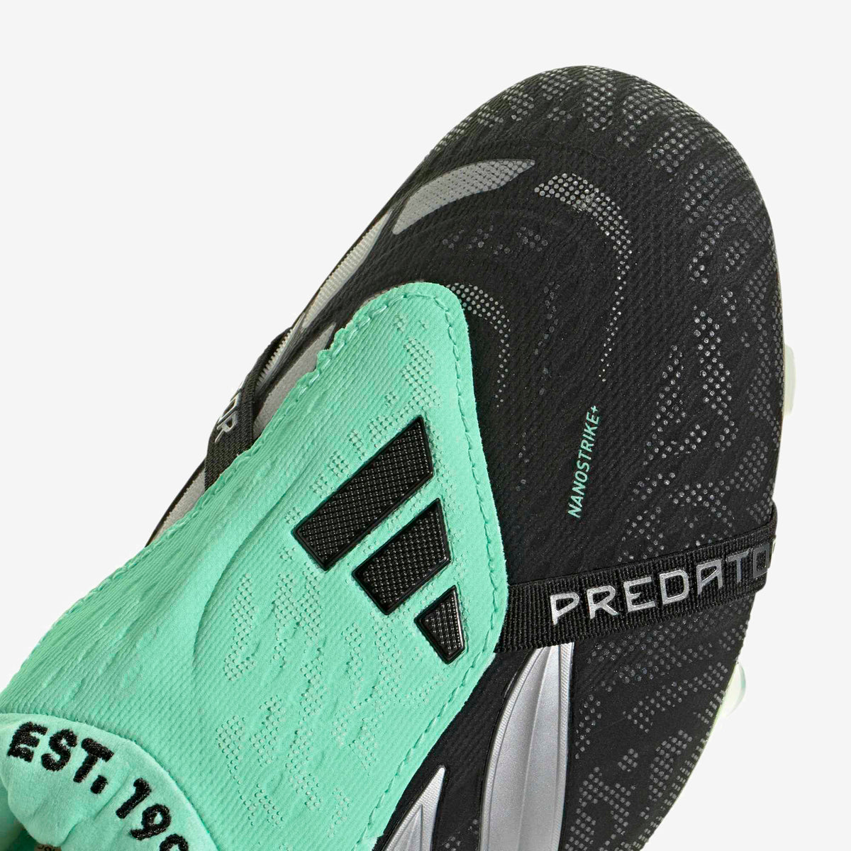 adidas Predator Elite Fold-Over Tongue Firm-Ground Low-Top Soccer Cleats - Core Black / Silver Met. / Pulse Mint