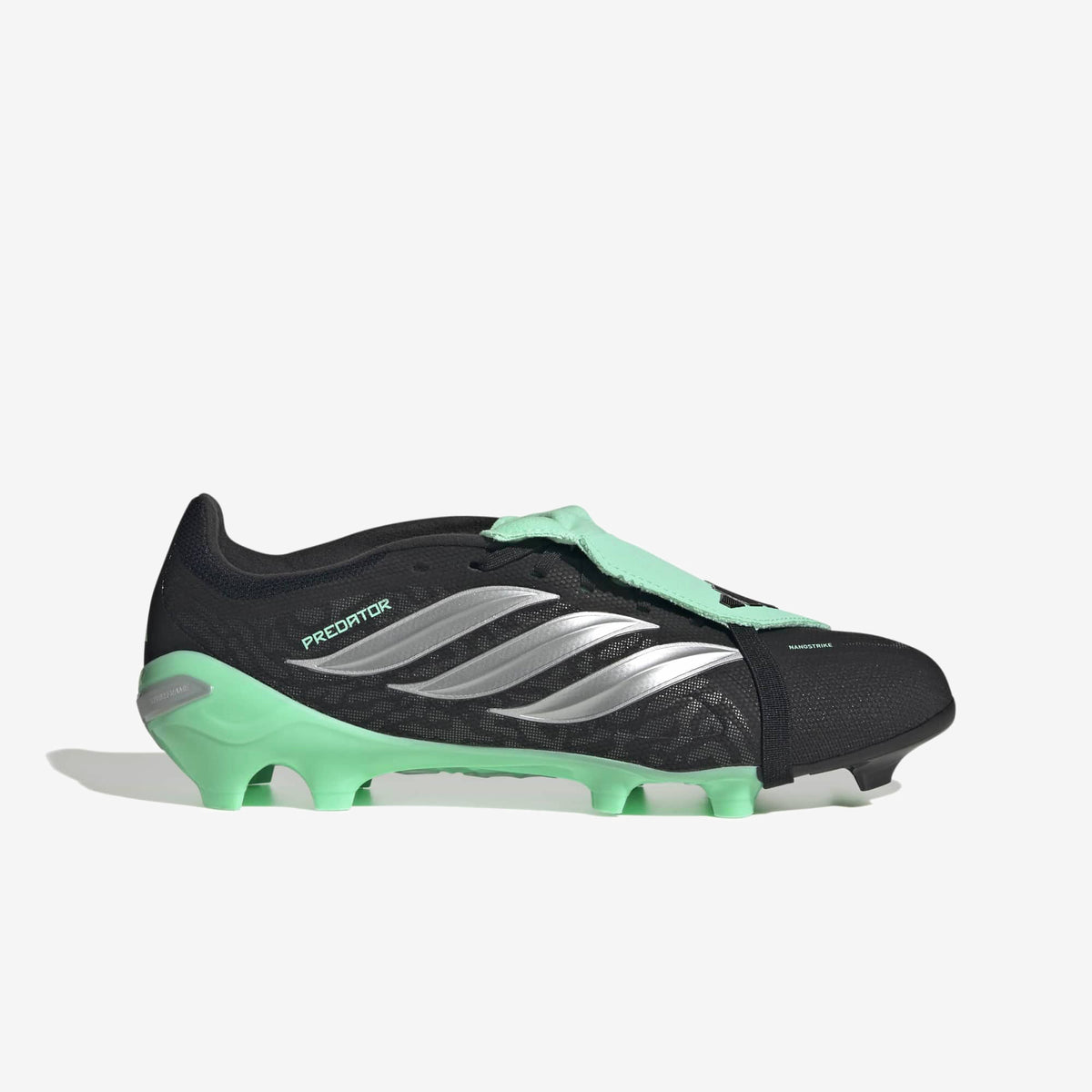 adidas Predator League Fold-Over Tongue Firm-Ground Low-Top Soccer Cleats - Core Black / Silver Met. / Pulse Mint