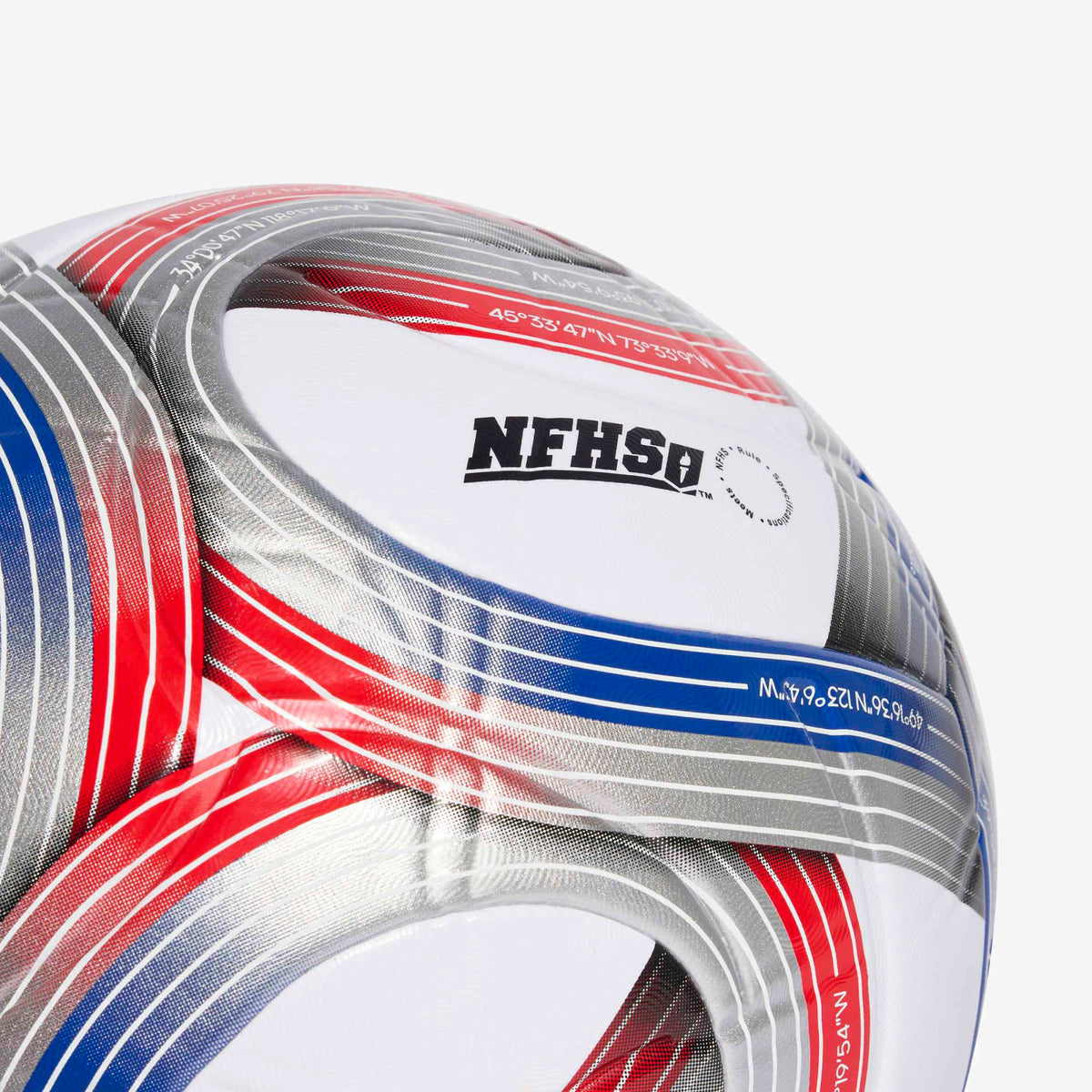 adidas Major League Soccer 26 NFHS League Soccer Ball - White / Team Royal Blue / Red / Silver Metallic