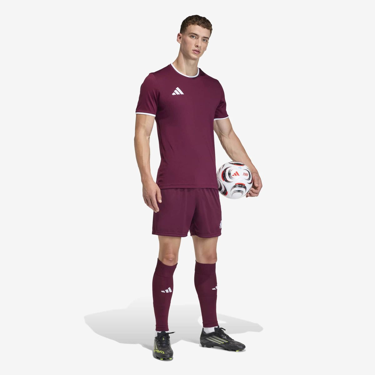 adidas Entrada 26 Men's Soccer Shorts - Team Maroon 2 / White
