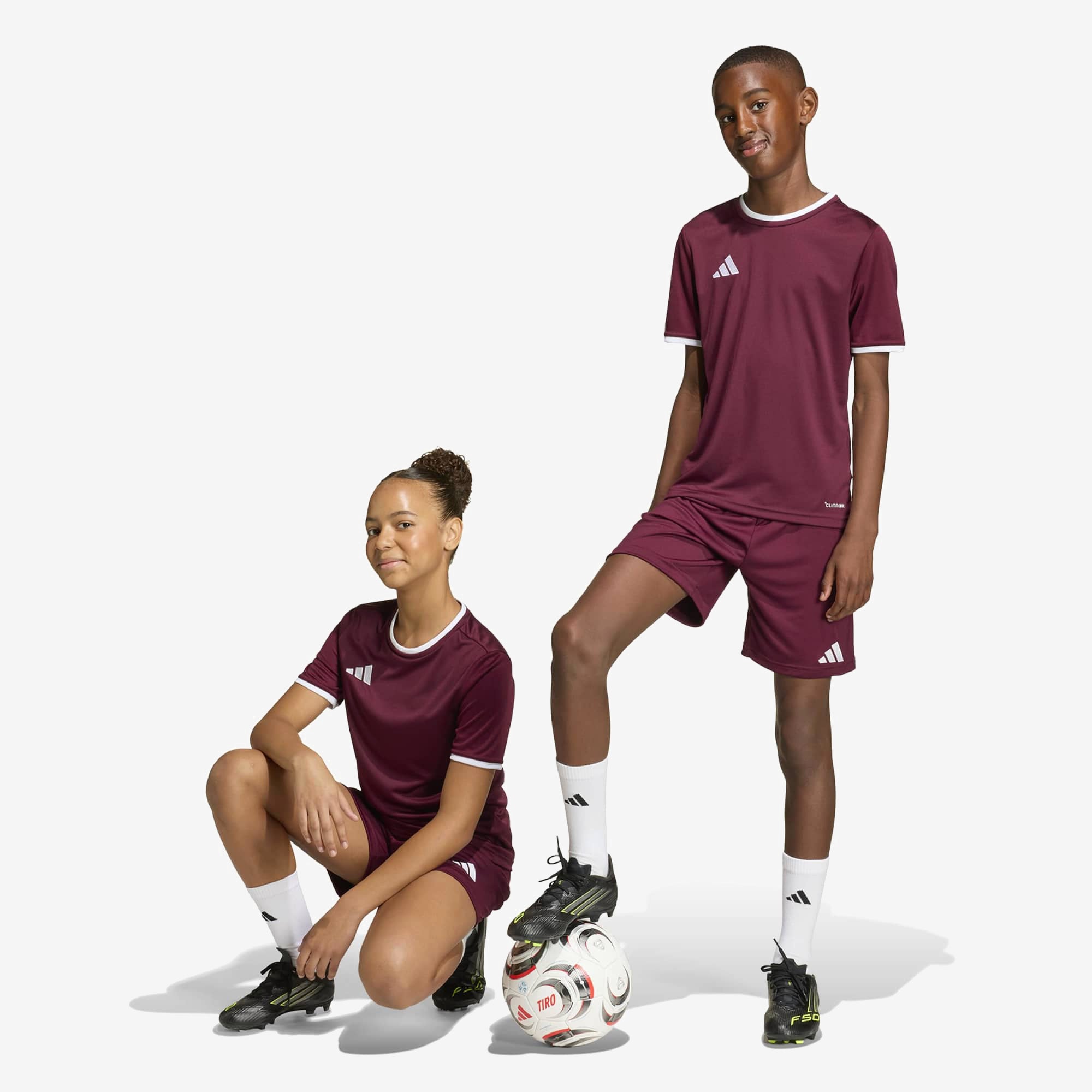 adidas Entrada 26 Shorts Big Kids' Soccer Shorts - Team Maroon 2 / White