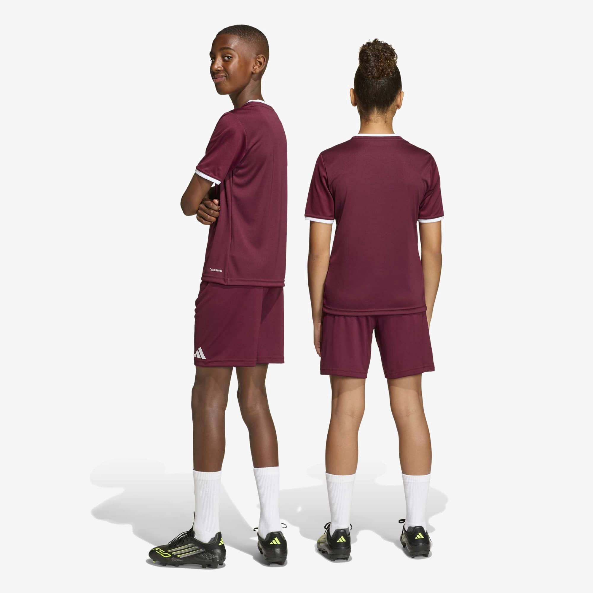 adidas Entrada 26 Shorts Big Kids' Soccer Shorts - Team Maroon 2 / White
