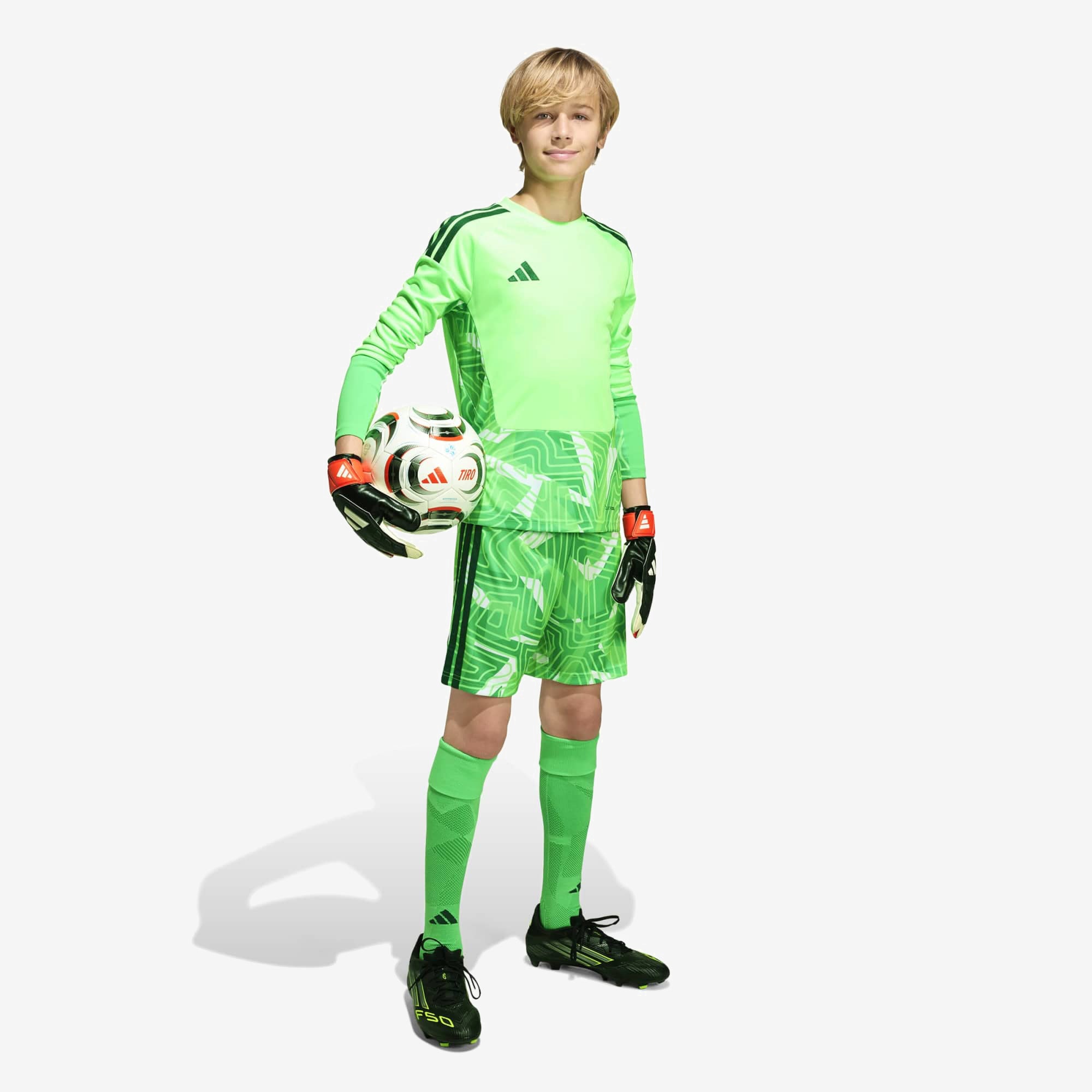 adidas Tiro26 Competition Big Kids' Long-Sleeve Soccer Goalkeeper Jersey - Lime Burst