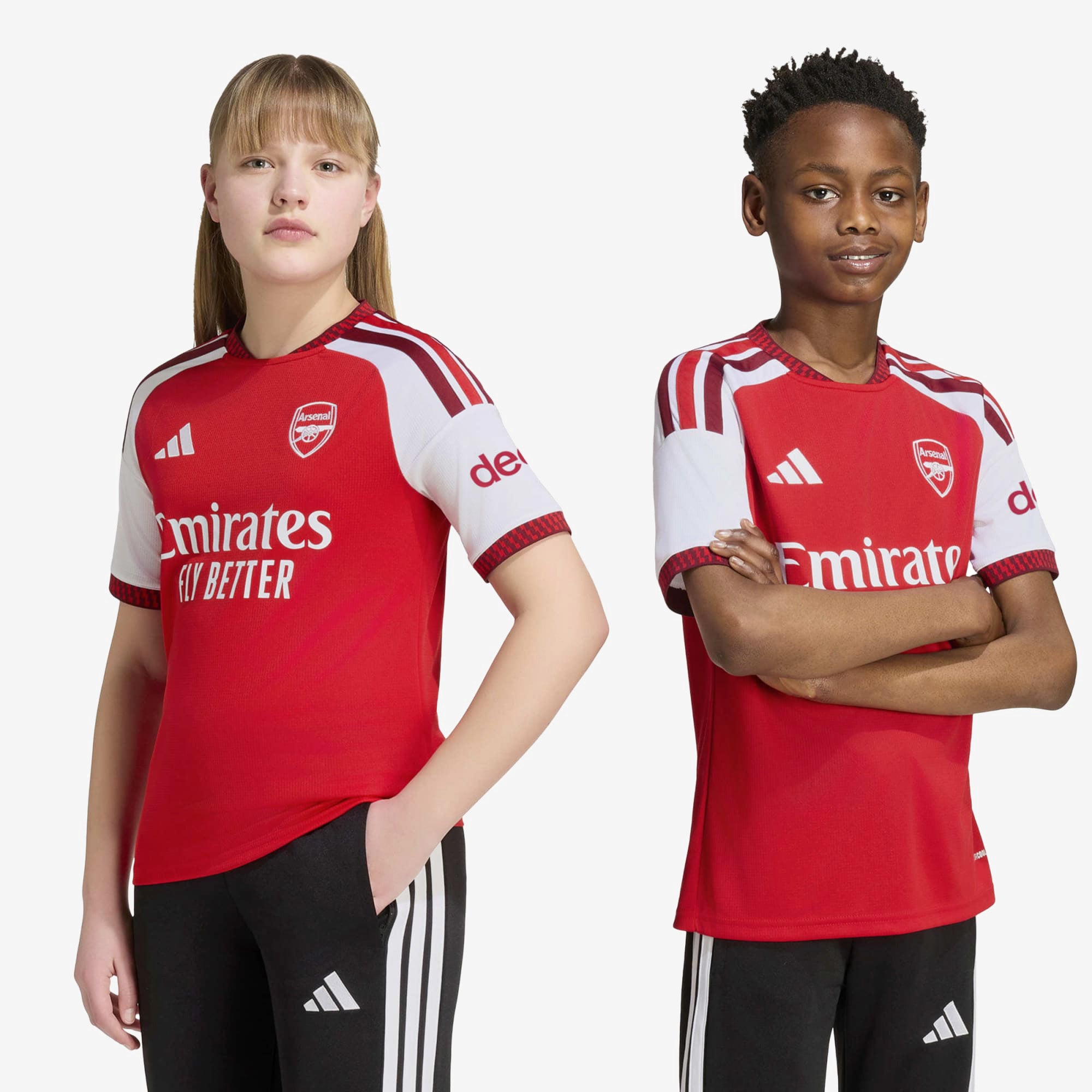 adidas Arsenal FC 2026/27 Stadium Home Big Kids' Soccer Jersey - Better Scarlet