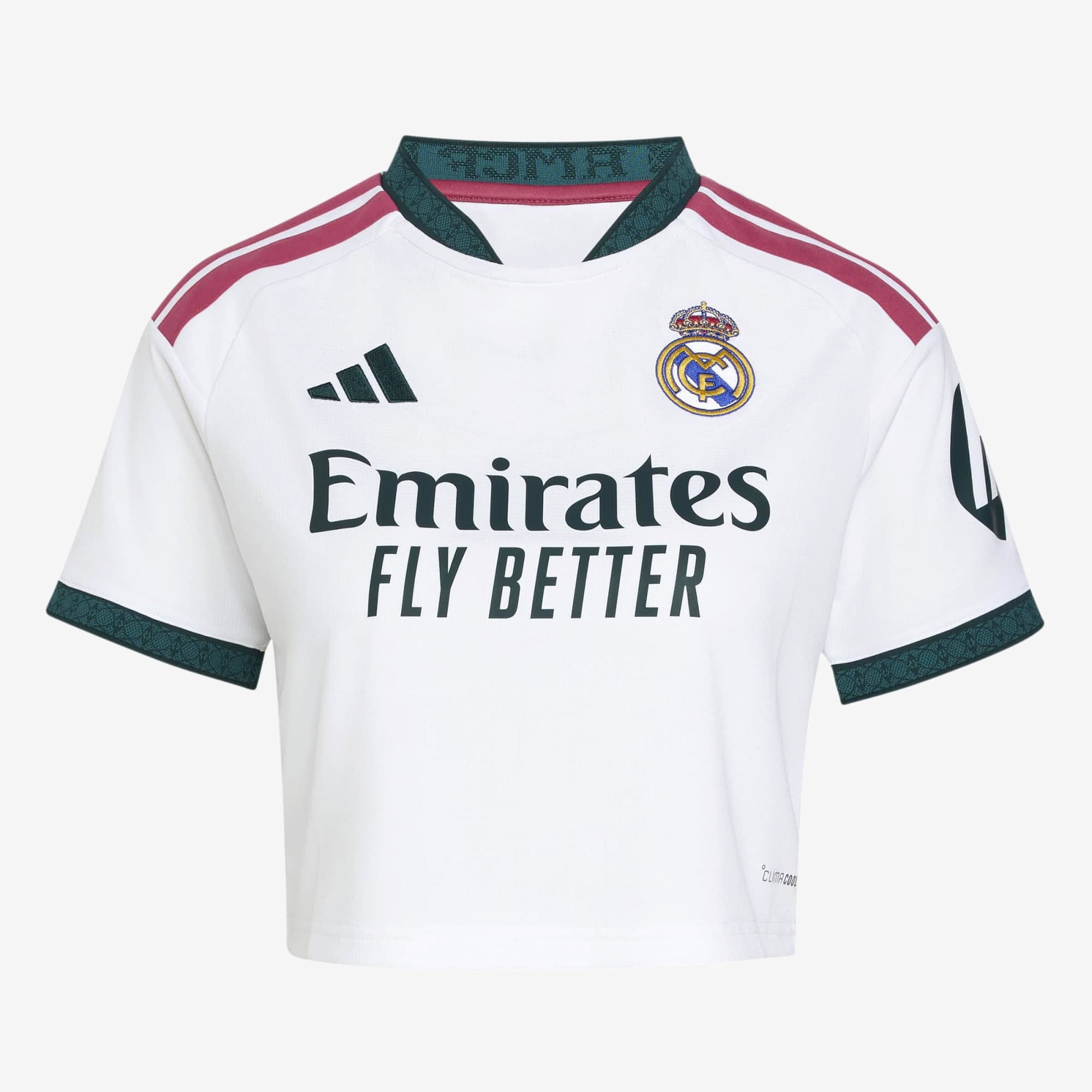 adidas Real Madrid 2026/27 Stadium Home Cropped Women's Soccer Jersey - White