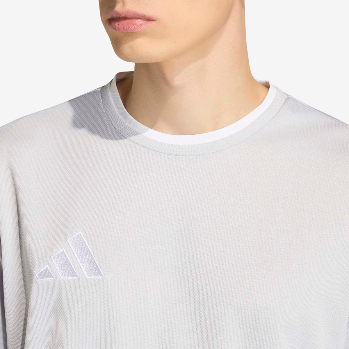 adidas Entrada 26 Polyester Men's T-Shirt - Team Light Grey / White