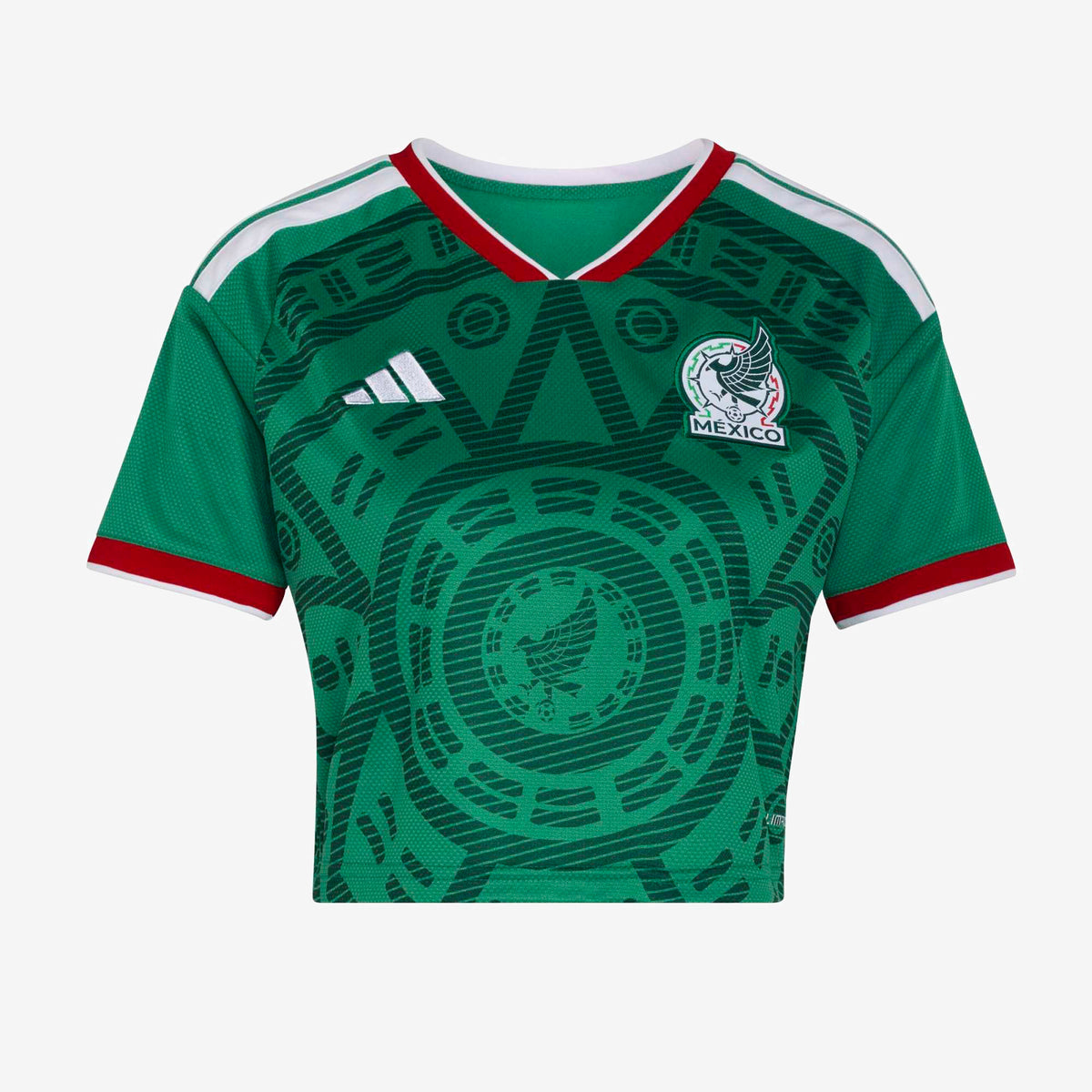 adidas Mexico 2026 Stadium Home Cropped Women's Soccer Jersey - Bold Green