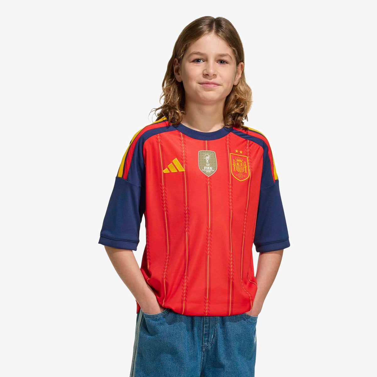 adidas Spain 2026 Home Winner Big Kids' Soccer Jersey - Vivid Red