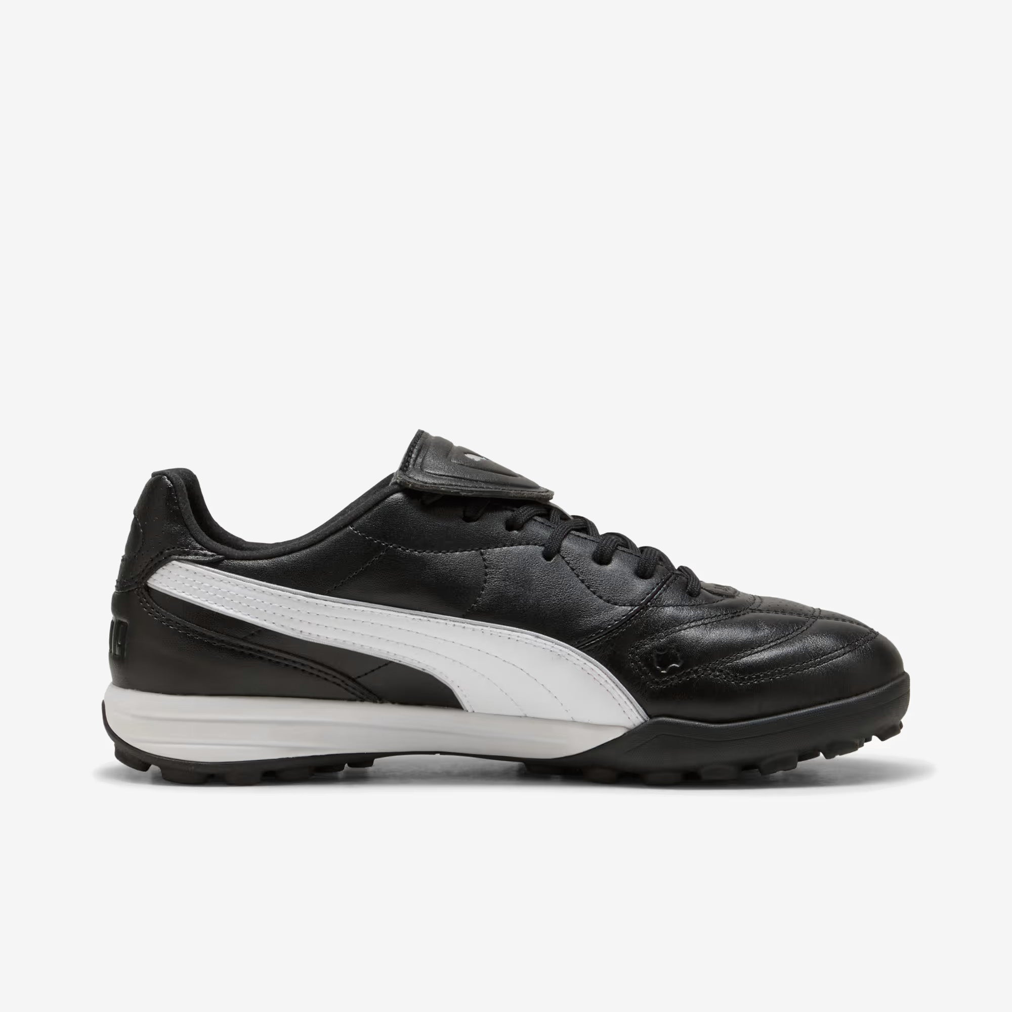 PUMA KING LIGA TT Turf Low-Top Soccer Shoes - PUMA Black-PUMA Silver-PUMA White