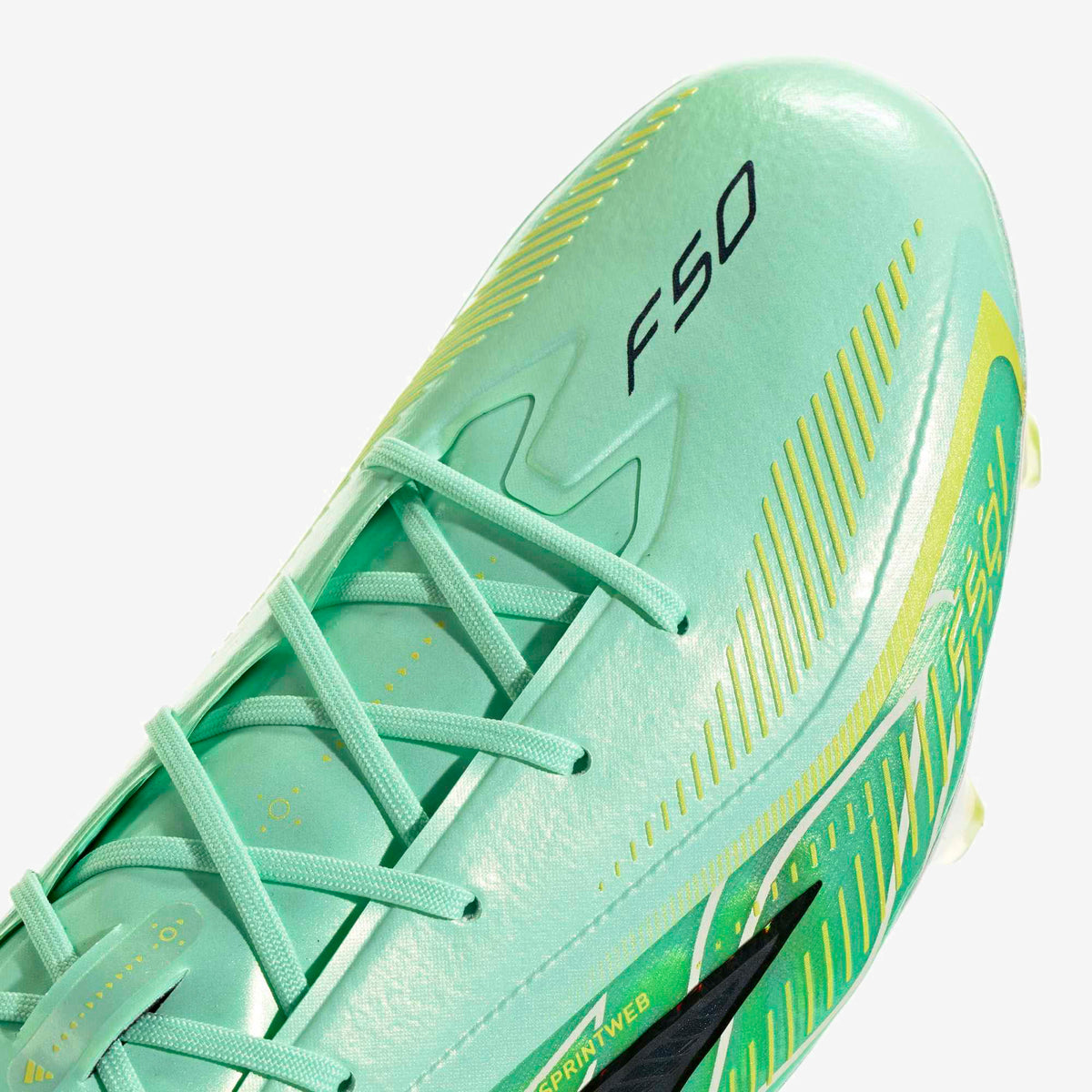 adidas F50 Hyperfast Elite Firm-Ground Low-Top Soccer Cleats - Pulse Mint / Core Black / Solar Lemon