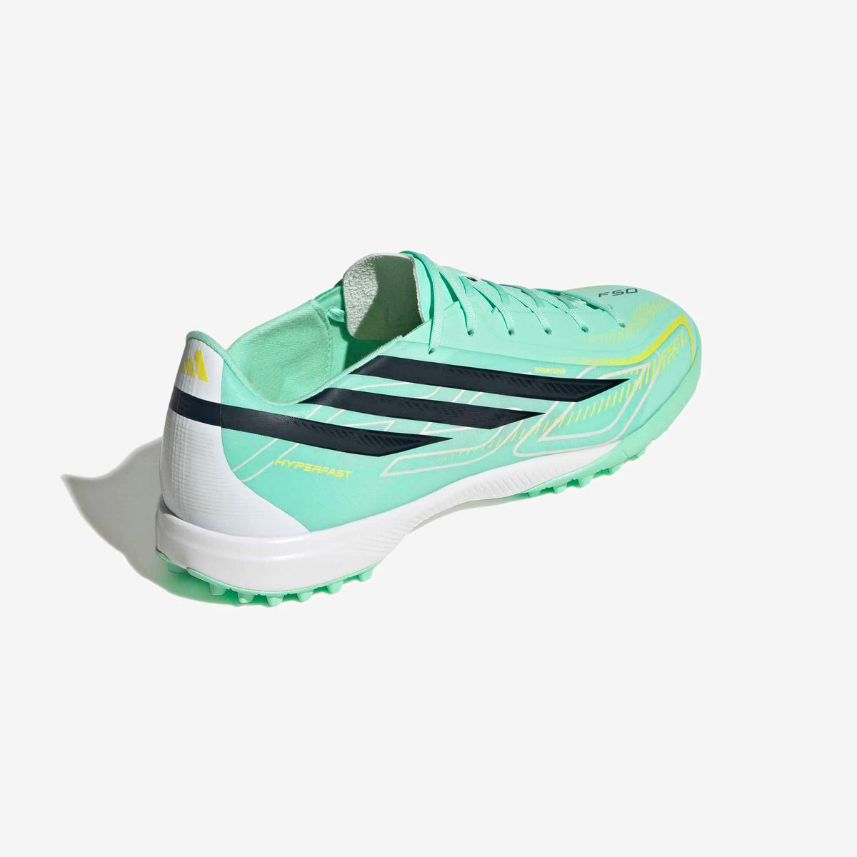 adidas F50 Hyperfast League Turf Low-Top Soccer Shoes - Pulse Mint / Night Navy / Solar Lemon