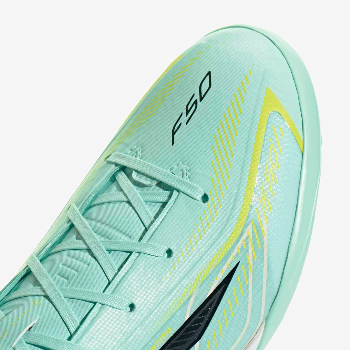 adidas F50 Hyperfast League Turf Low-Top Soccer Shoes - Pulse Mint / Night Navy / Solar Lemon