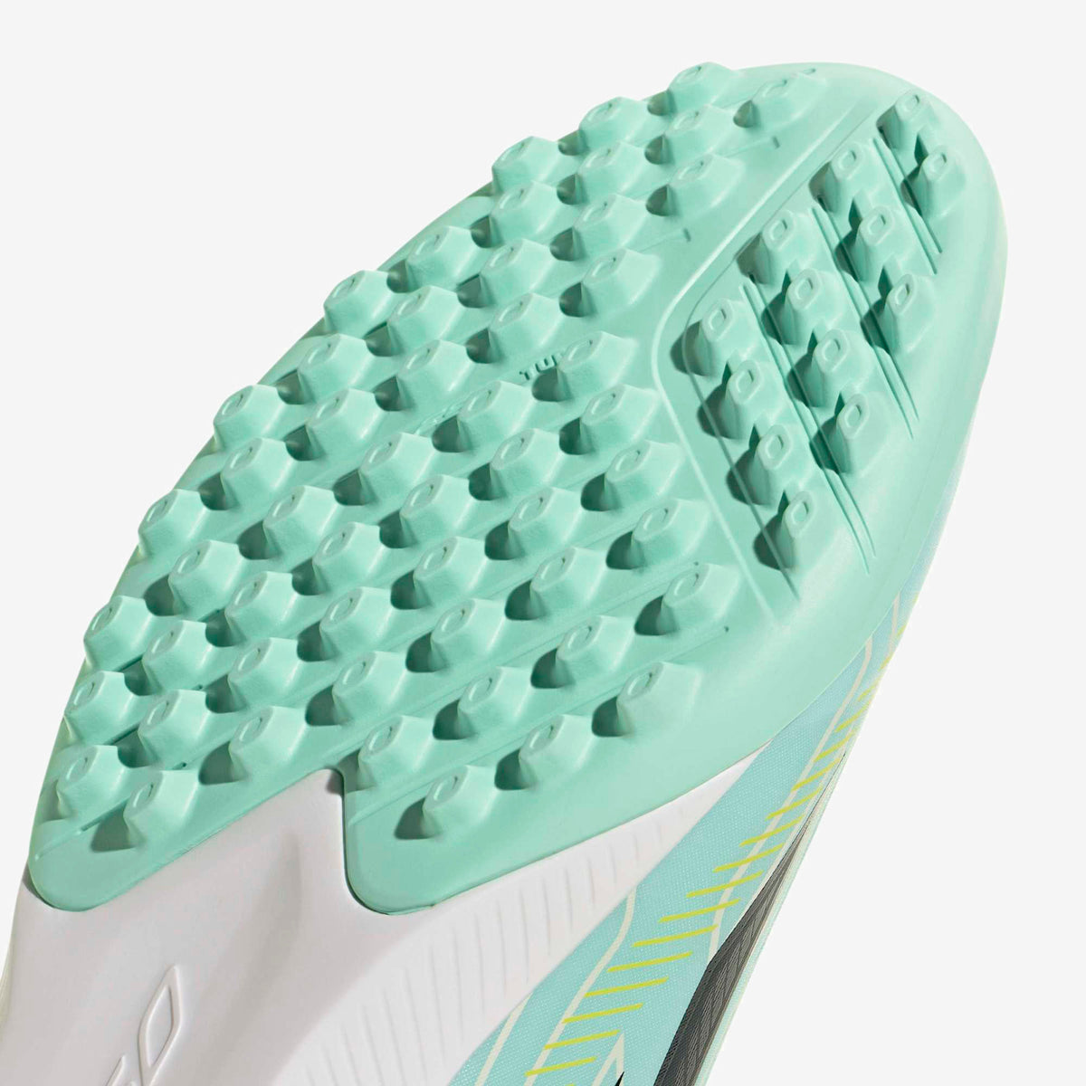 adidas F50 Hyperfast League Turf Low-Top Soccer Shoes - Pulse Mint / Night Navy / Solar Lemon