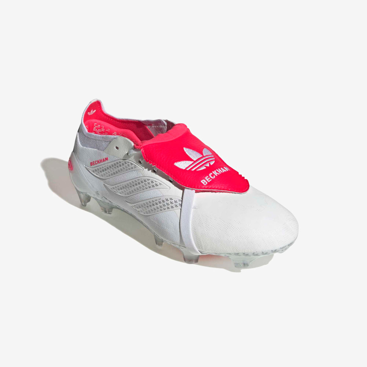 adidas Predator Elite Fold-Over Tongue David Beckham Firm-Ground Low-Top Soccer Cleats - Ftwr White / Silver Met. / Lucid Red