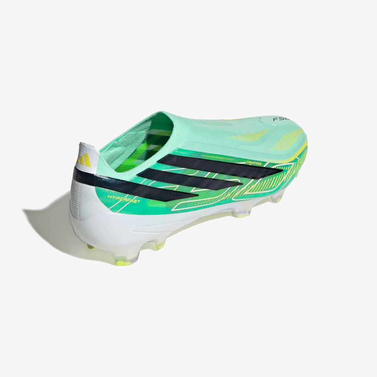 adidas F50 Hyperfast Elite Laceless Firm-Ground Low-Top Soccer Cleats - Pulse Mint / Core Black / Solar Lemon