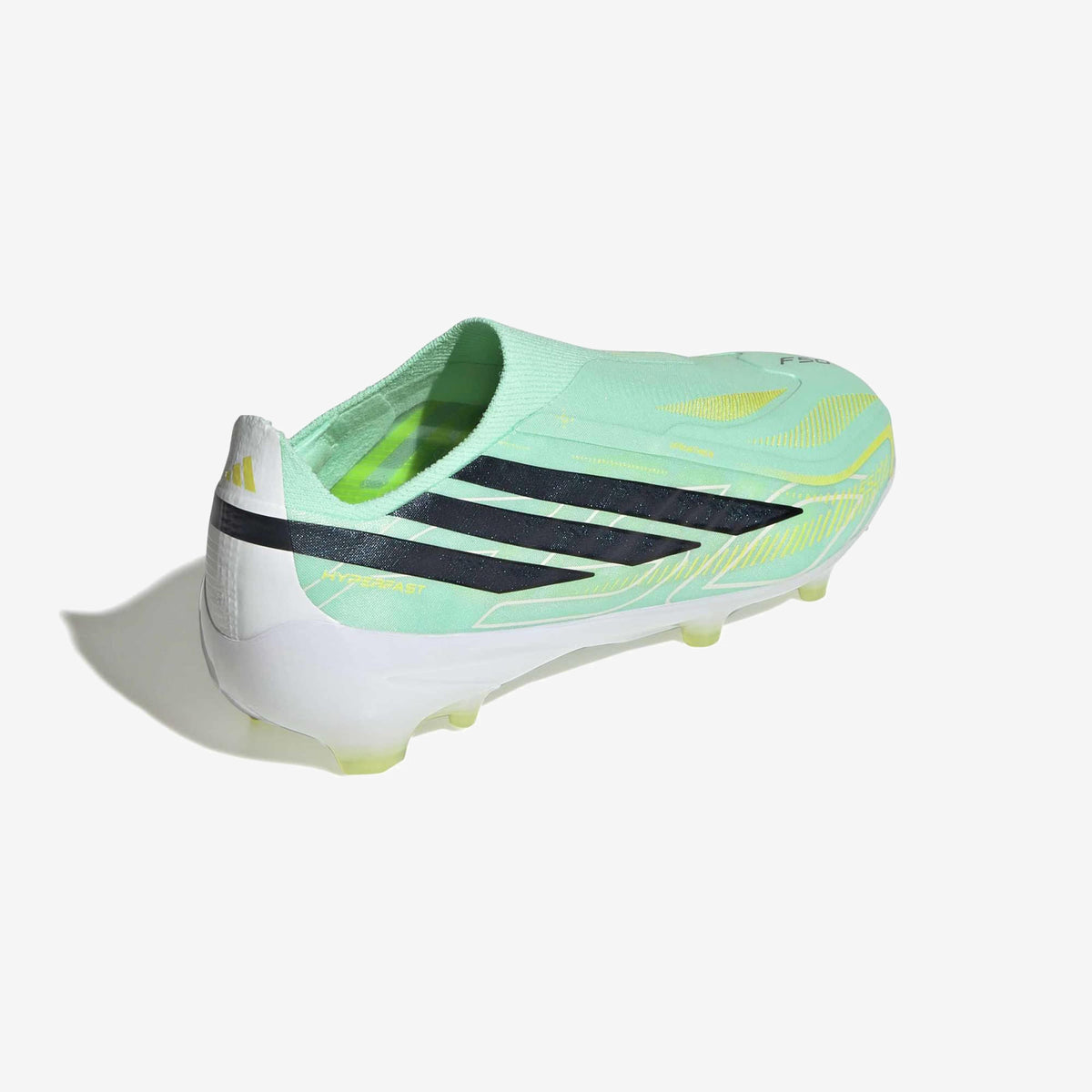 adidas Jr. F50 Hyperfast Elite Laceless Big Kids' Firm-Ground Low-Top Soccer Cleats - Pulse Mint / Core Black / Solar Lemon
