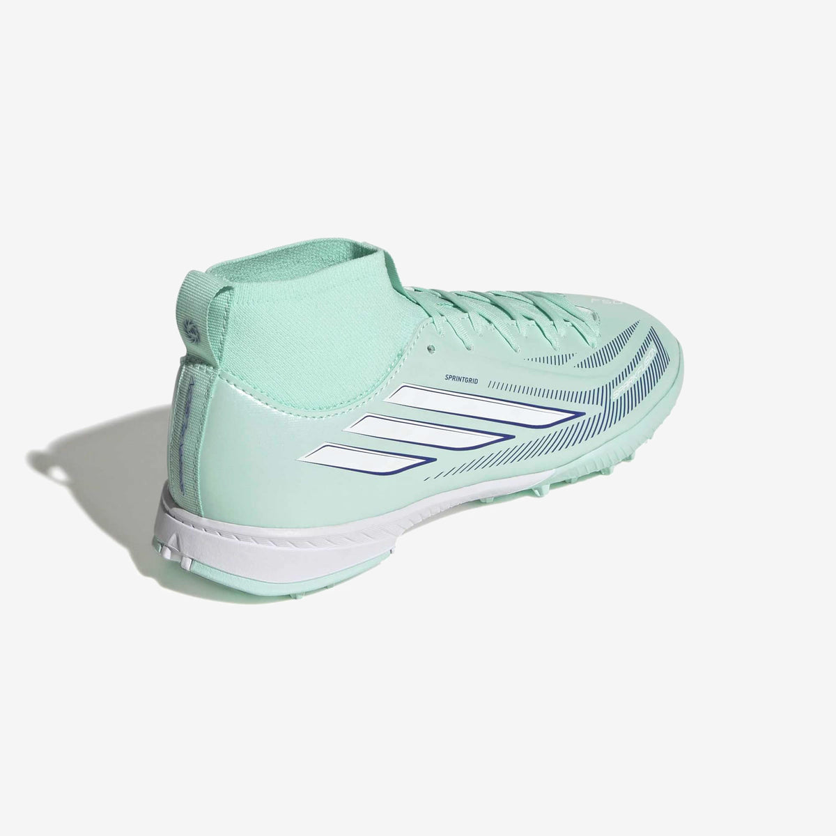 adidas Jr. F50 Sparkfusion League Little/Big Kids' Turf High-Top Soccer Shoes - Clear Mint / Ftwr White / Solar Purple