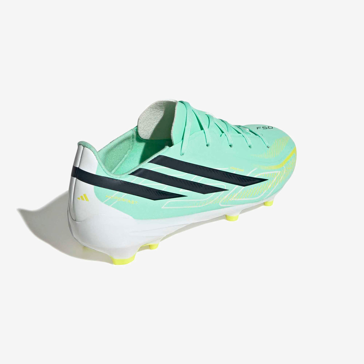 adidas Jr. F50 Hyperfast League Big Kids' Firm-Ground Low-Top Soccer Cleats - Pulse Mint / Night Navy / Solar Lemon