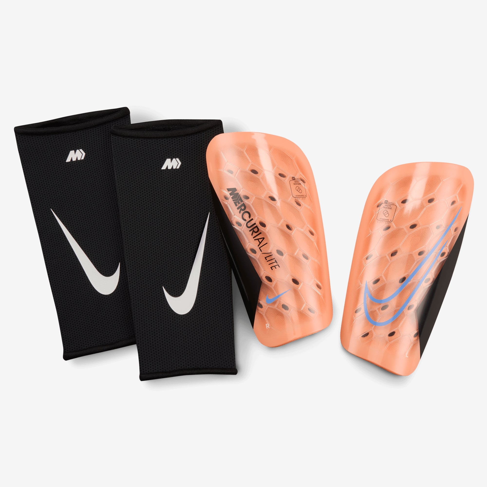 Nike Mercurial Lite Soccer Shin Guards - Orange Pulse/Black/Royal Pulse